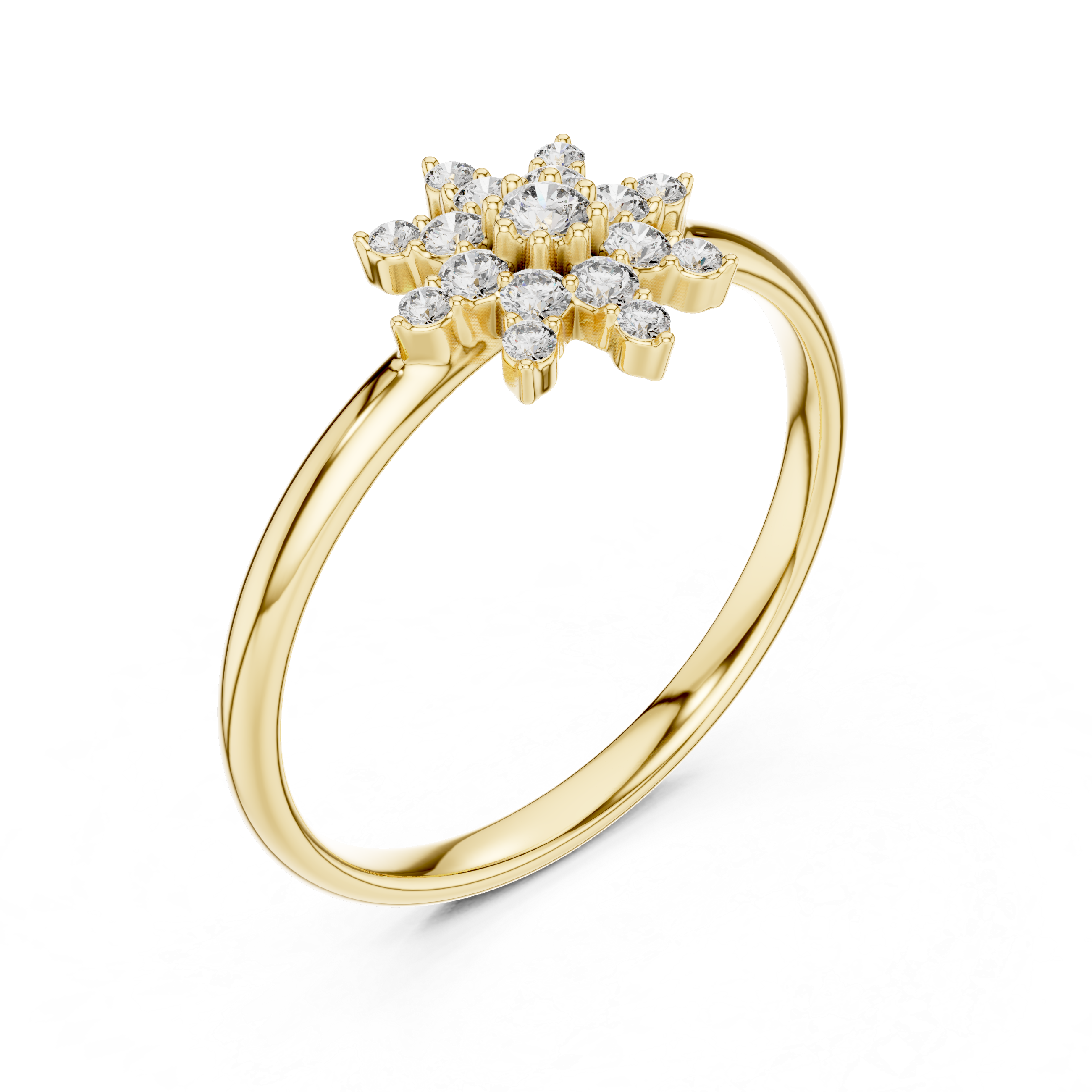 Radiant Starburst Diamond Cluster Ring – Elegant Multi-Stone Design