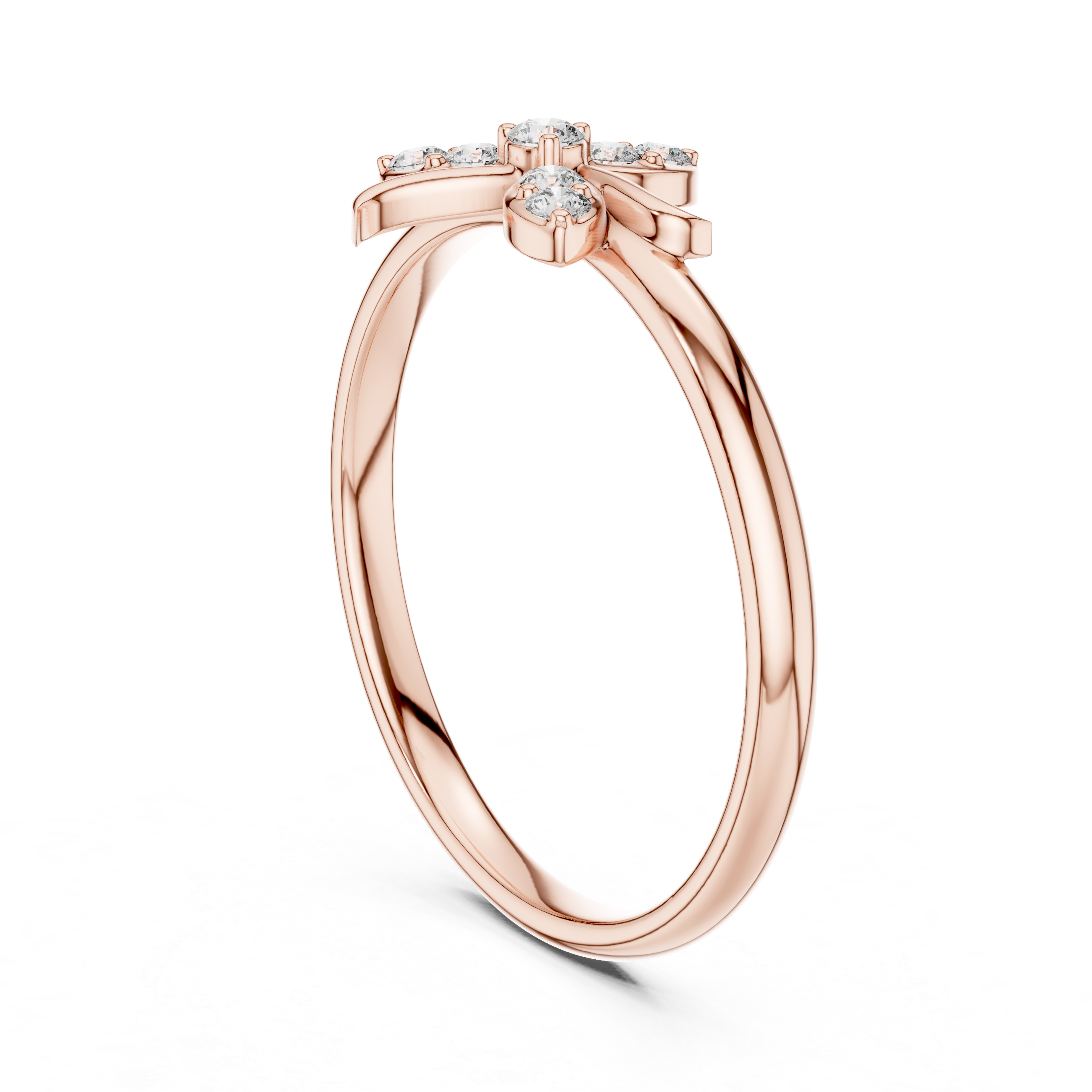 Floral Swirl Diamond Ring – Elegant Petal Twist Design
