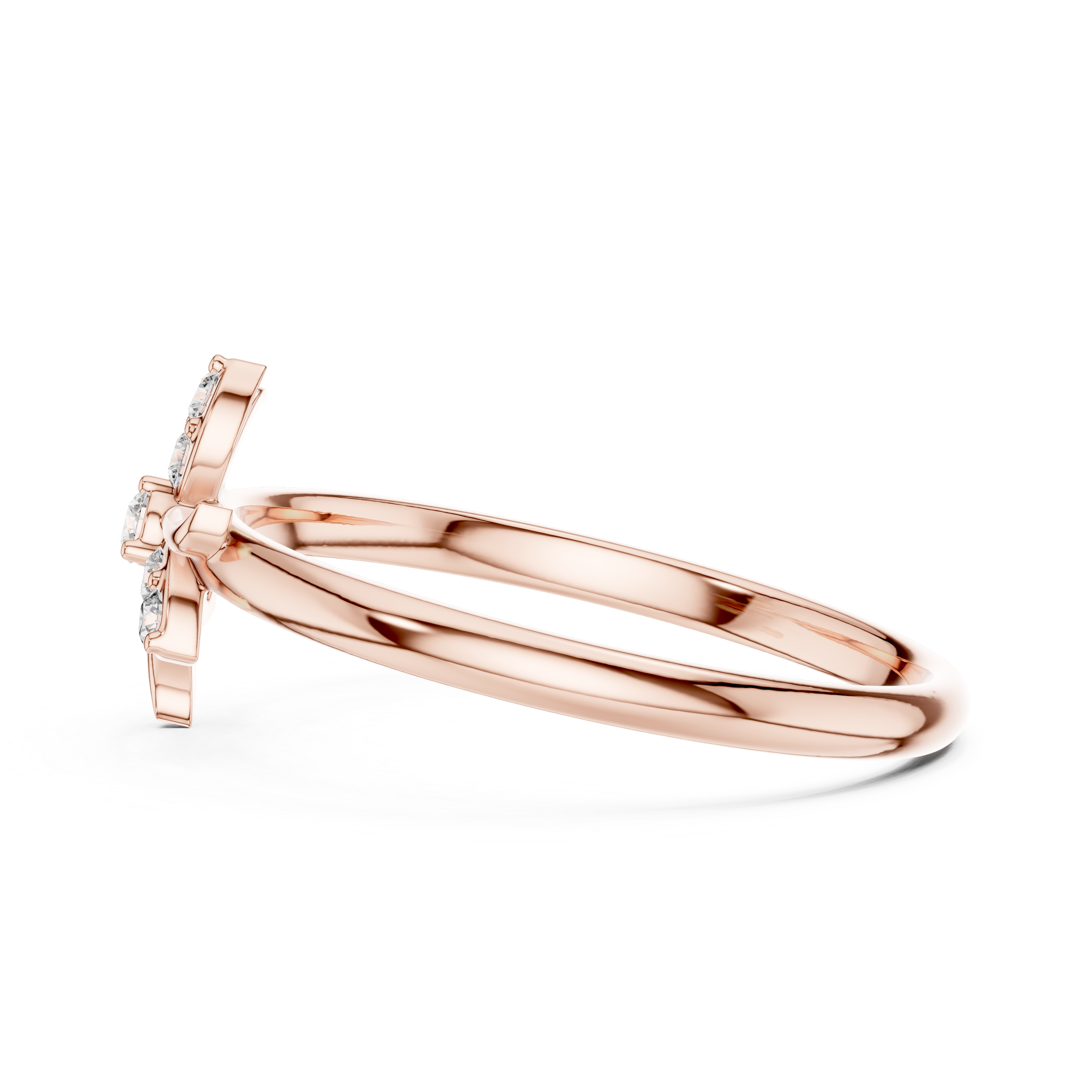 Floral Swirl Diamond Ring – Elegant Petal Twist Design