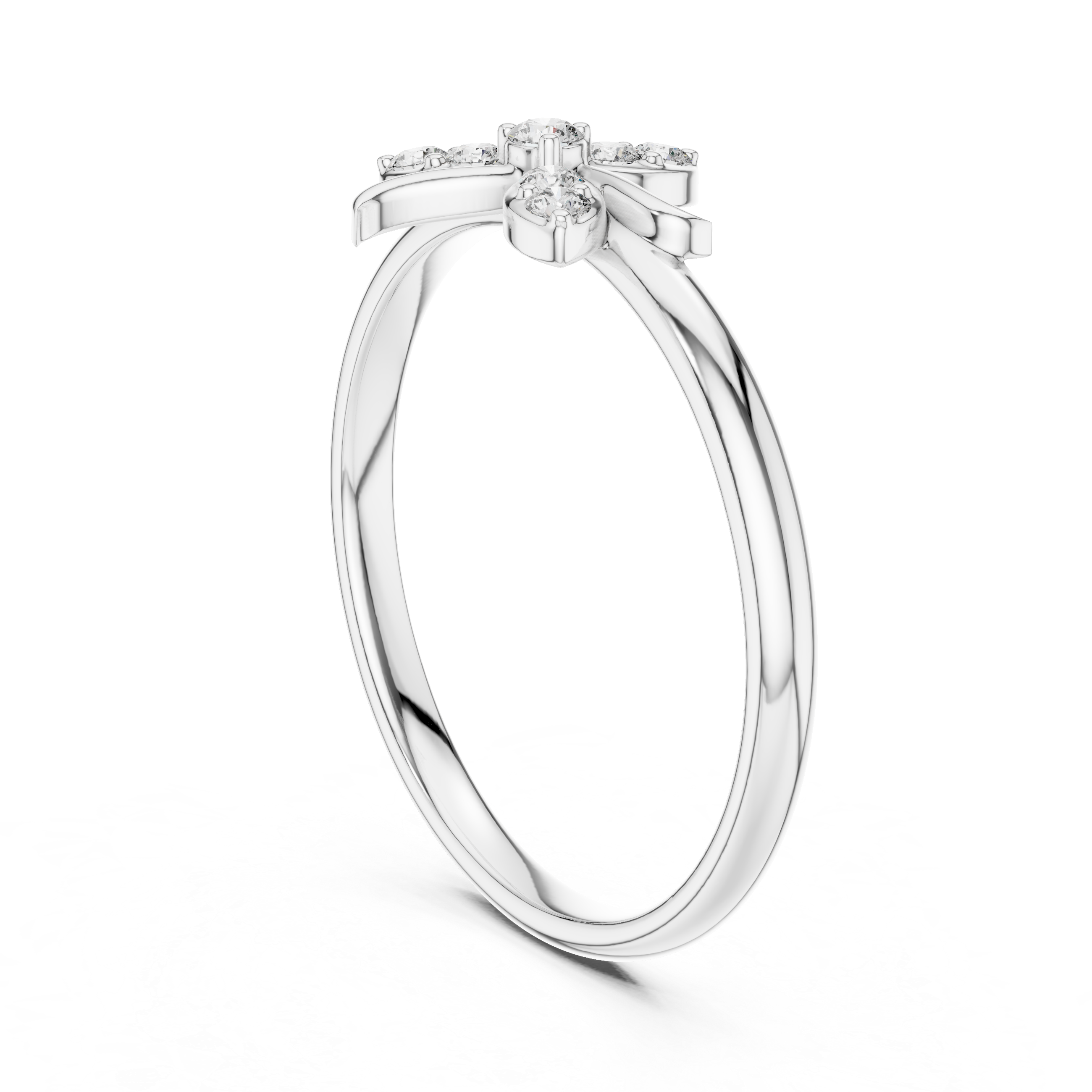 Floral Swirl Diamond Ring – Elegant Petal Twist Design