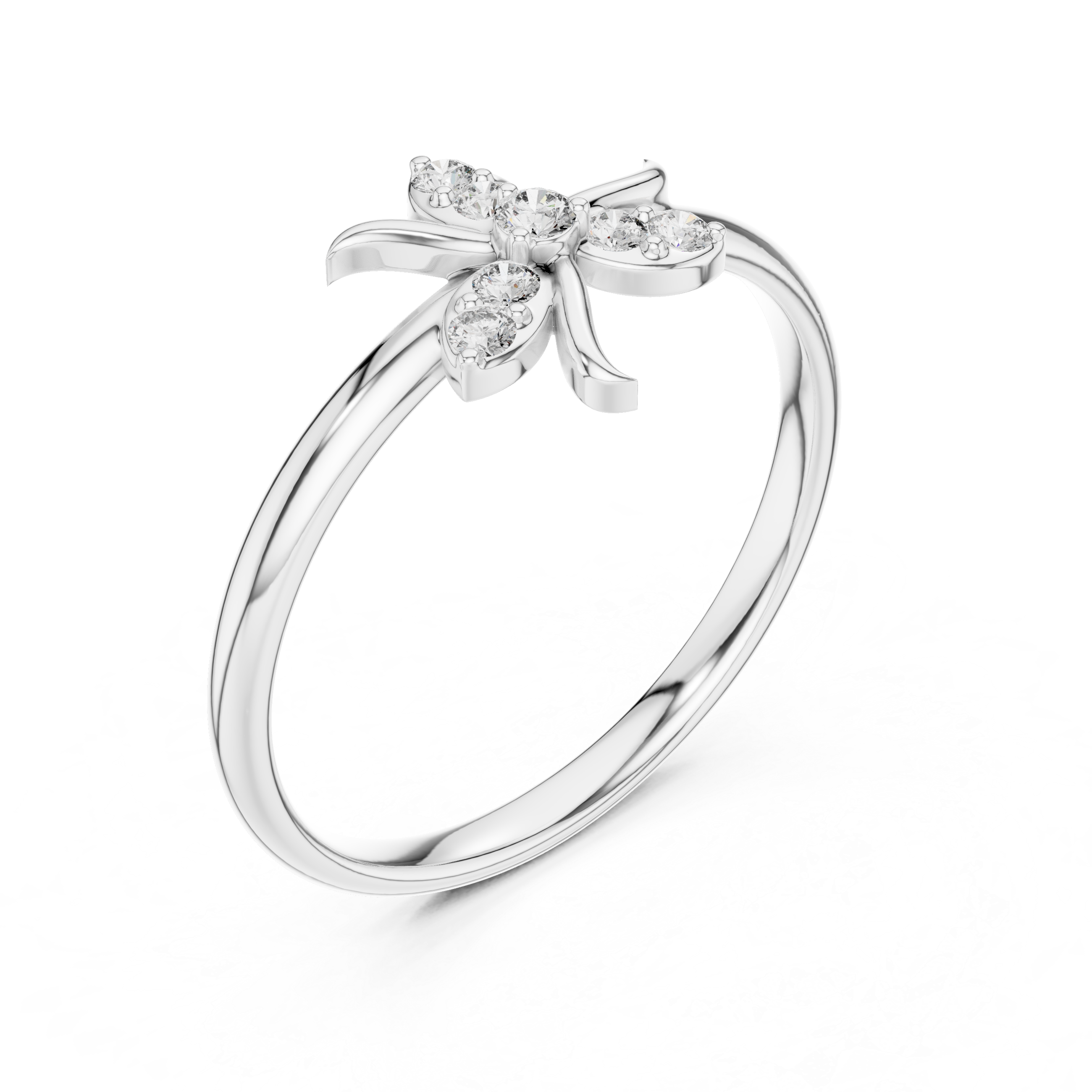 Floral Swirl Diamond Ring – Elegant Petal Twist Design