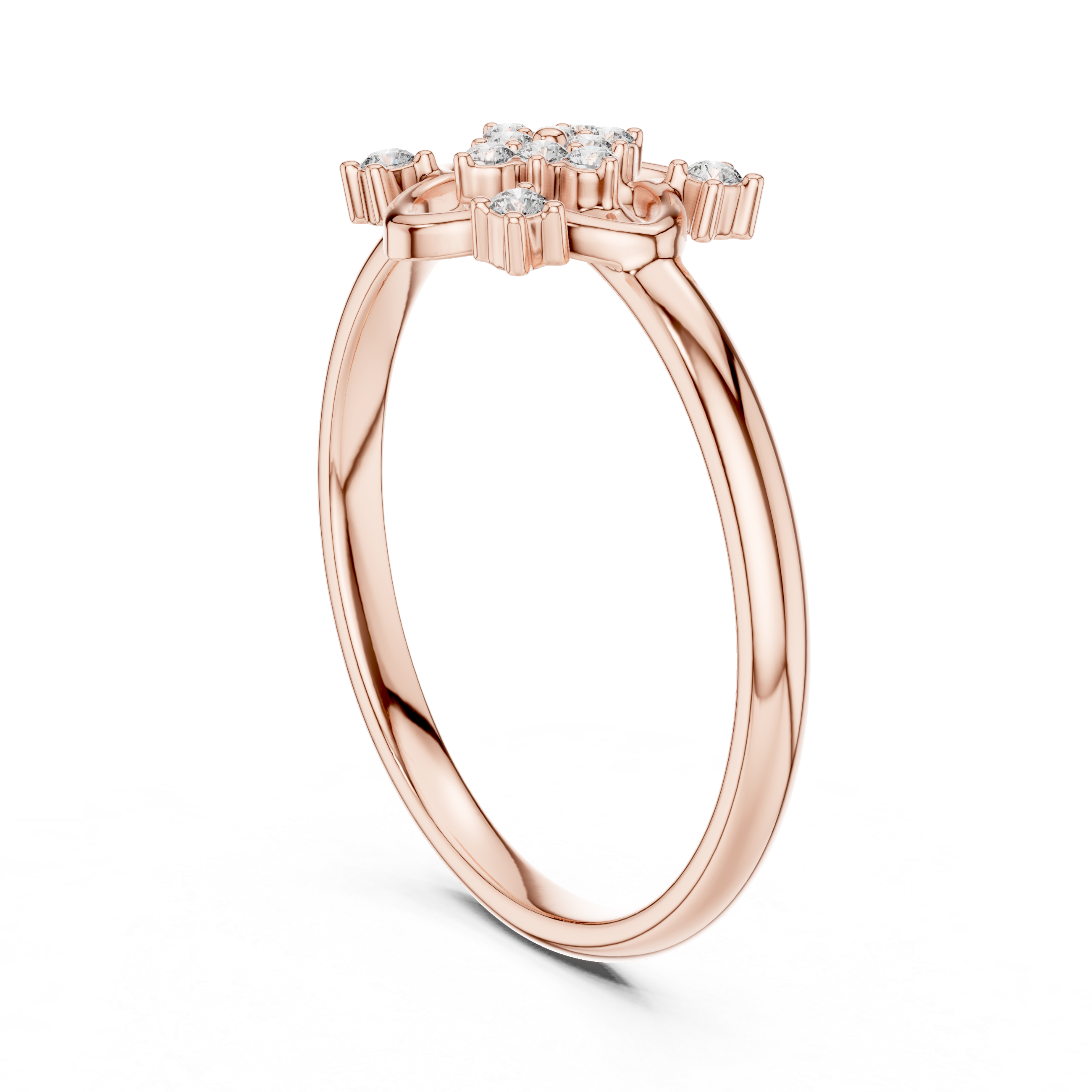 Floral Cluster Diamond Ring – Vintage Inspired Petal Design