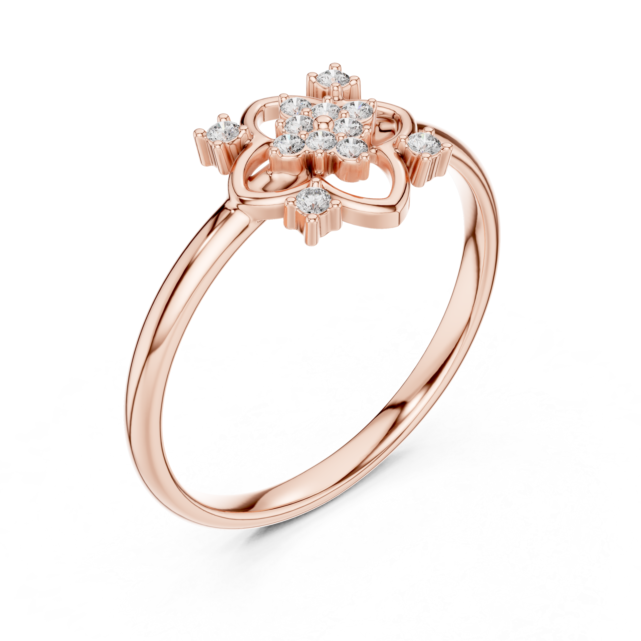 Floral Cluster Diamond Ring – Vintage Inspired Petal Design