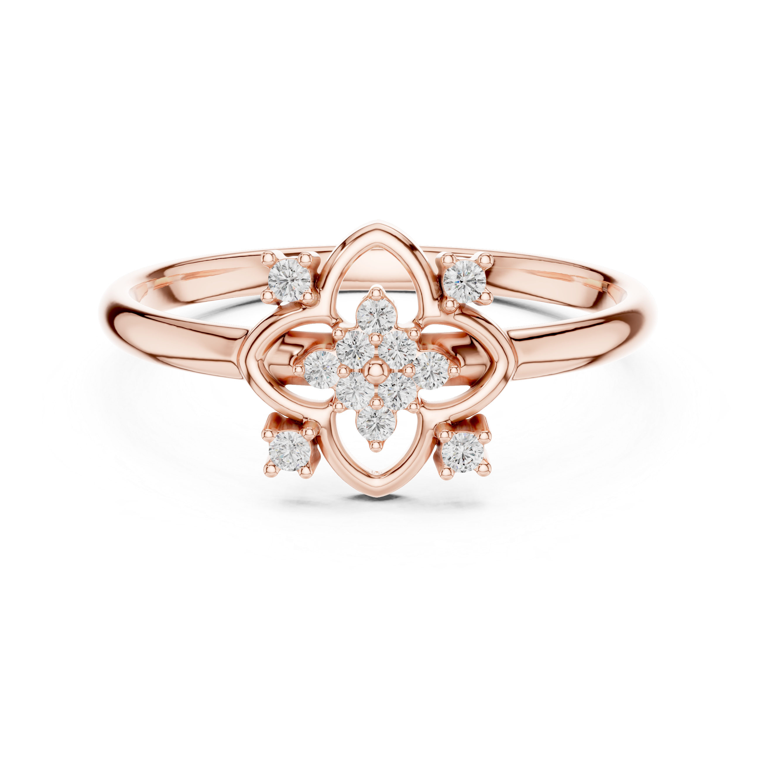 Floral Cluster Diamond Ring – Vintage Inspired Petal Design