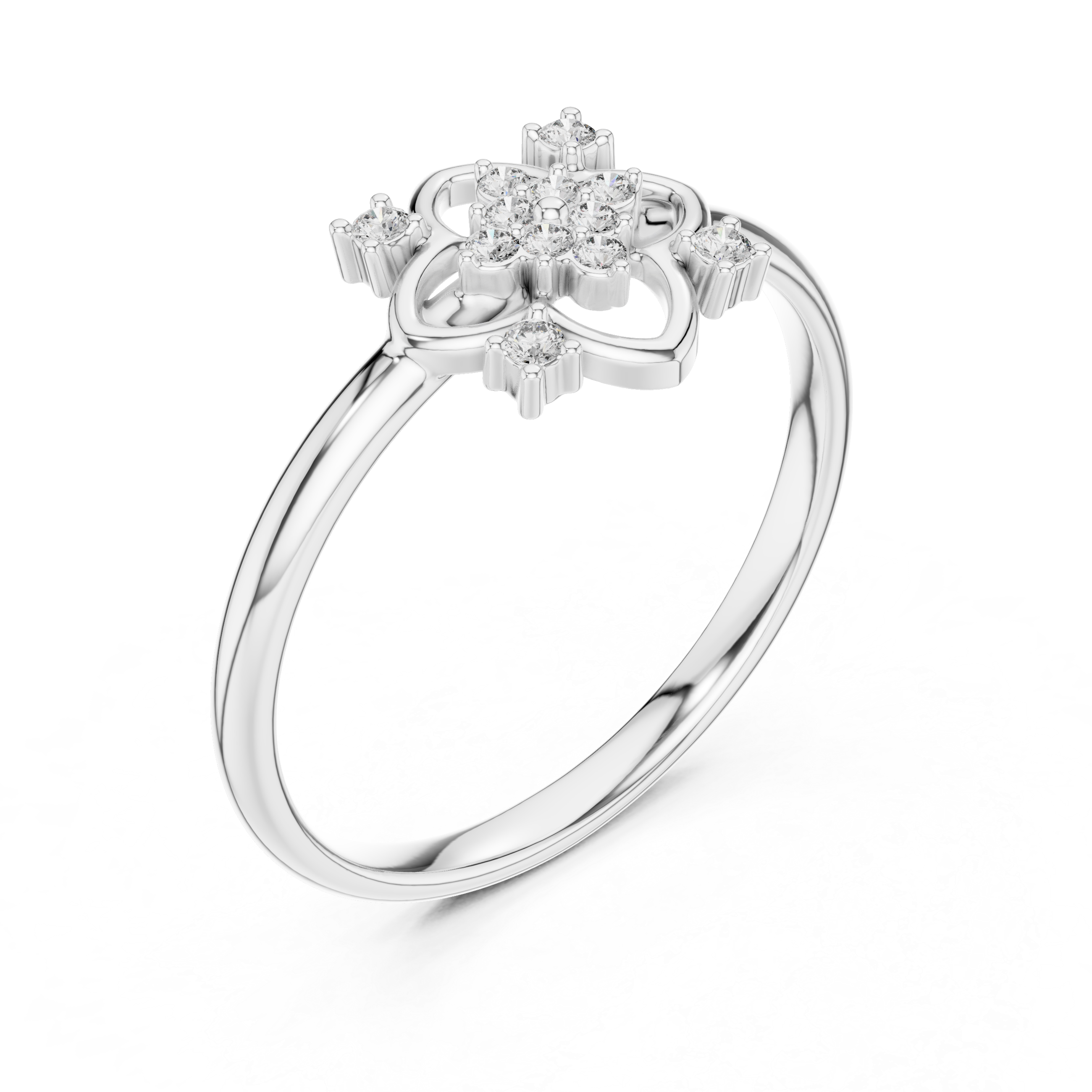 Floral Cluster Diamond Ring – Vintage Inspired Petal Design