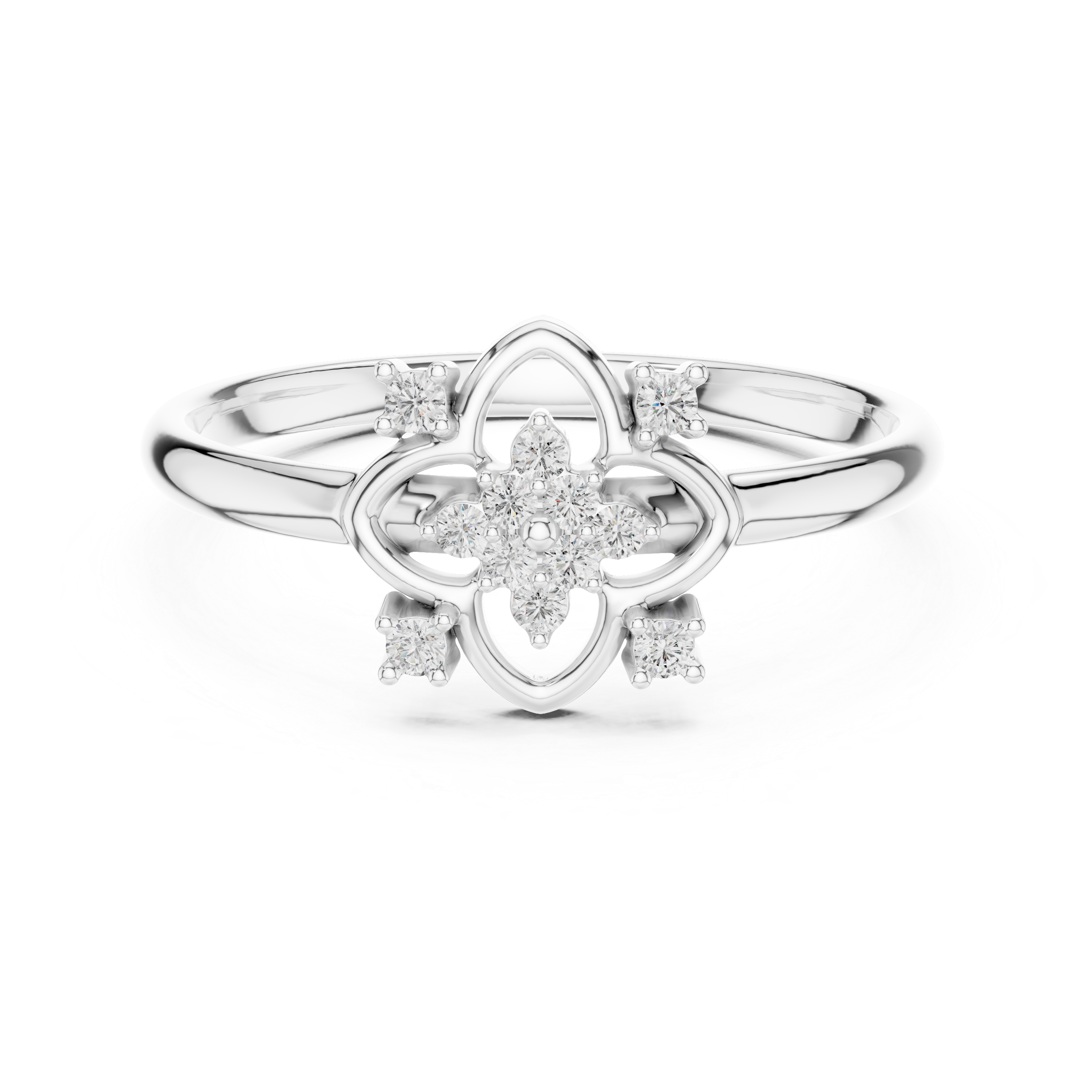 Floral Cluster Diamond Ring – Vintage Inspired Petal Design