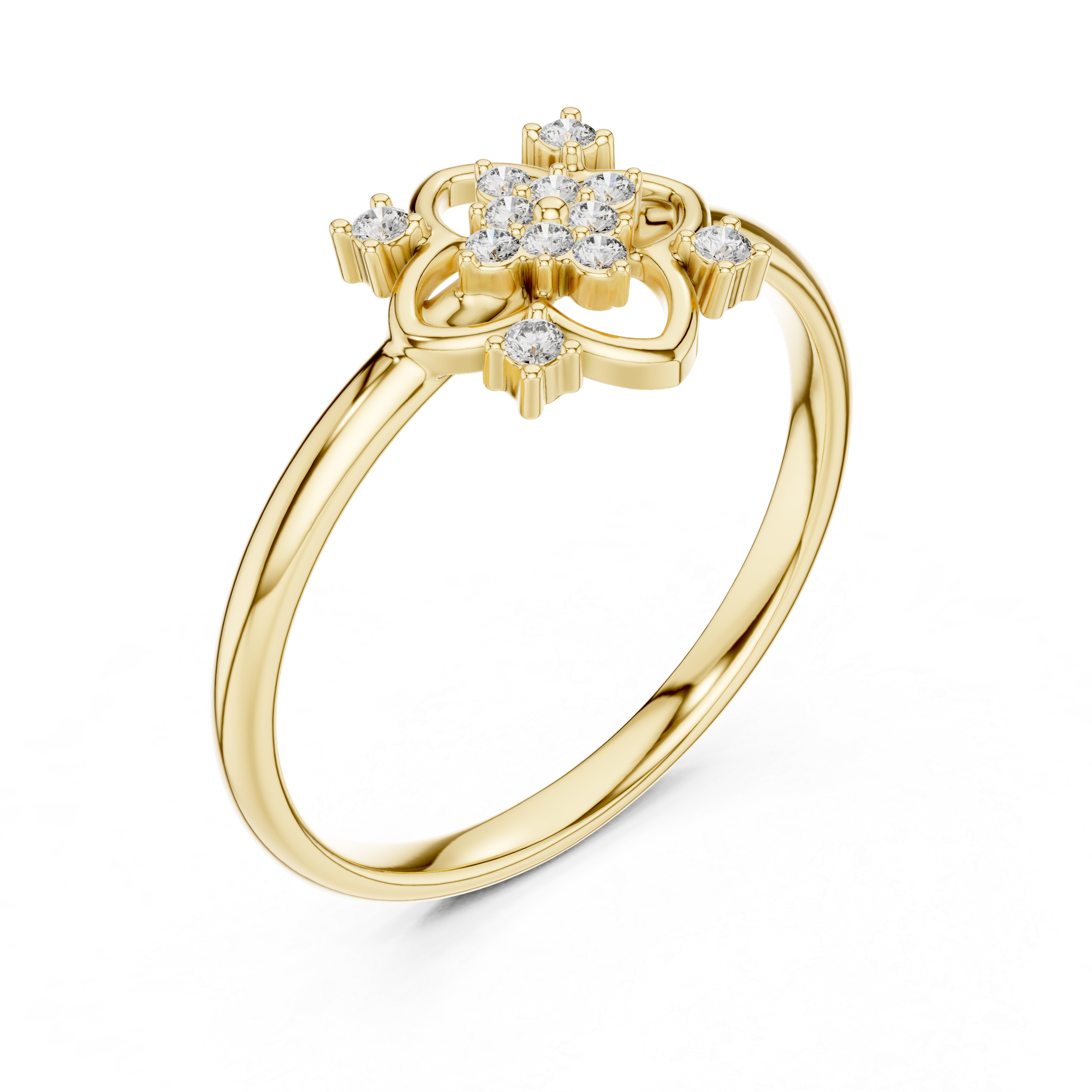 Floral Cluster Diamond Ring – Vintage Inspired Petal Design