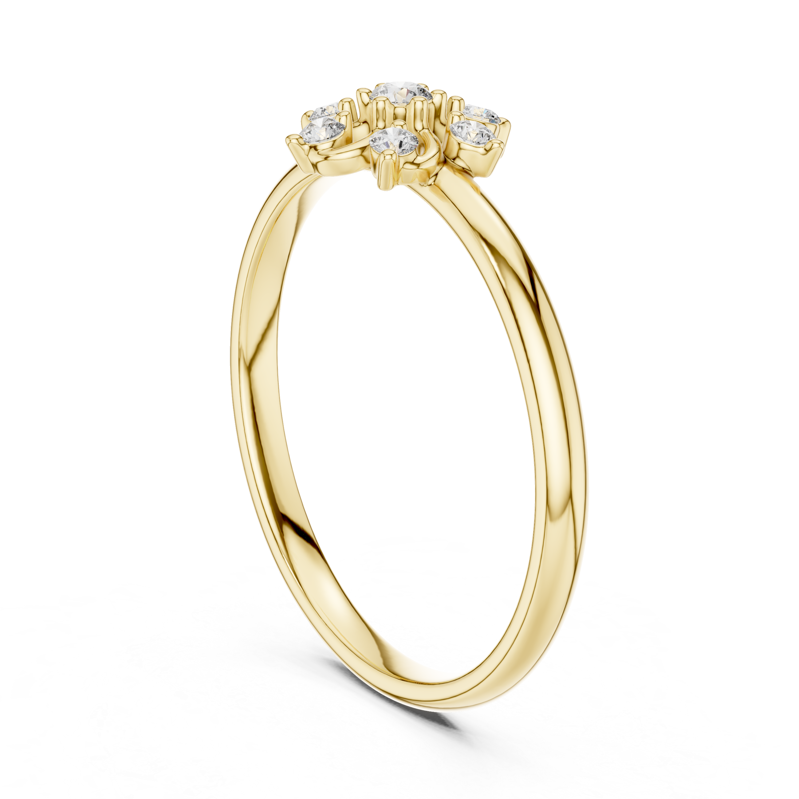 Swirl Floral Diamond Ring – Elegant Twist Cluster Design