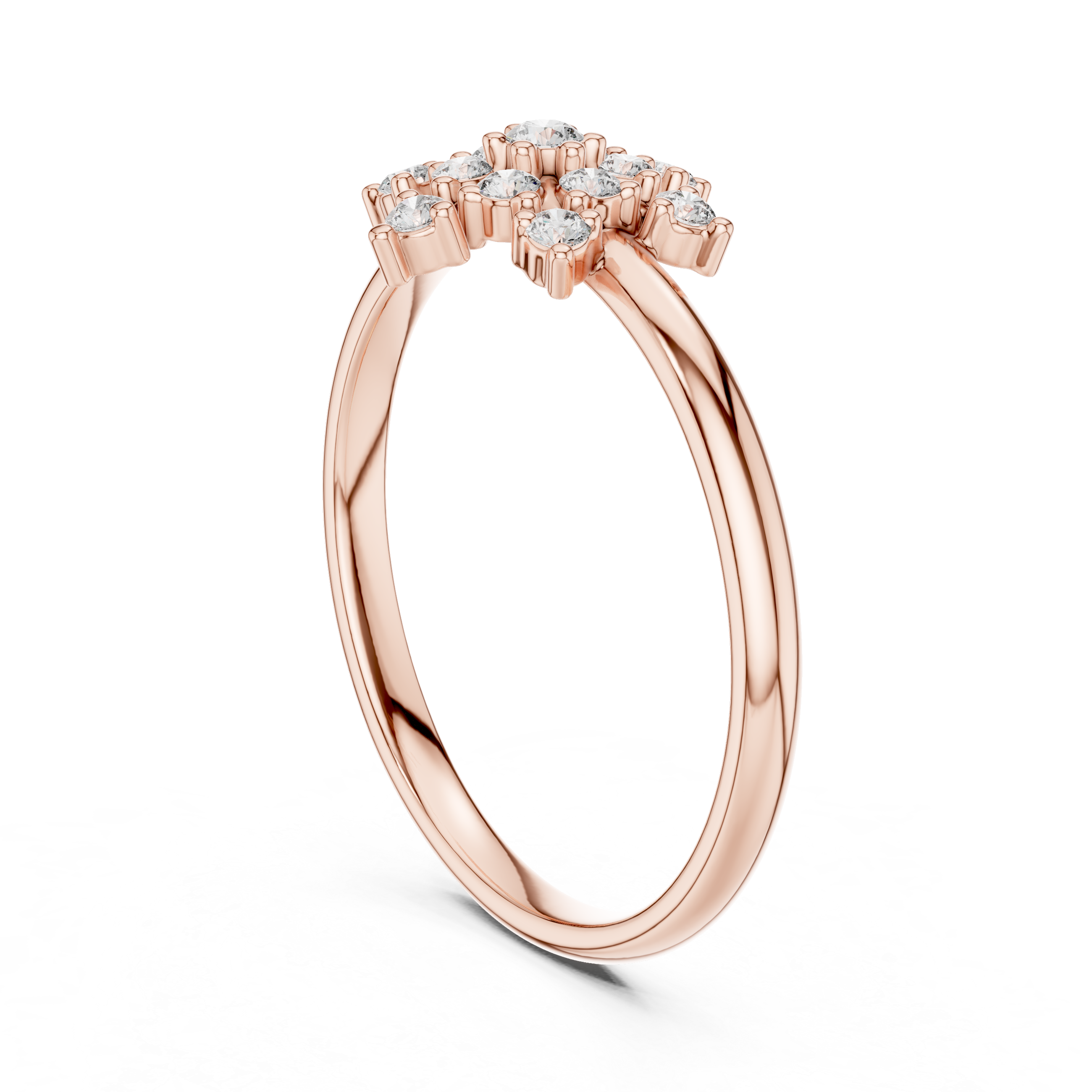 Snowflake Diamond Cluster Ring – Delicate Symmetry Elegance