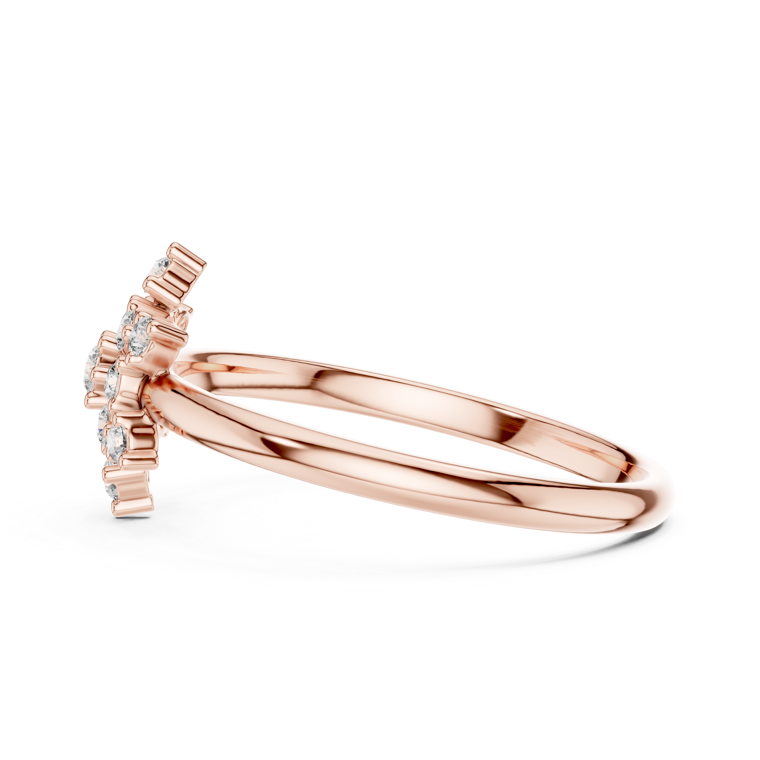 Snowflake Diamond Cluster Ring – Delicate Symmetry Elegance