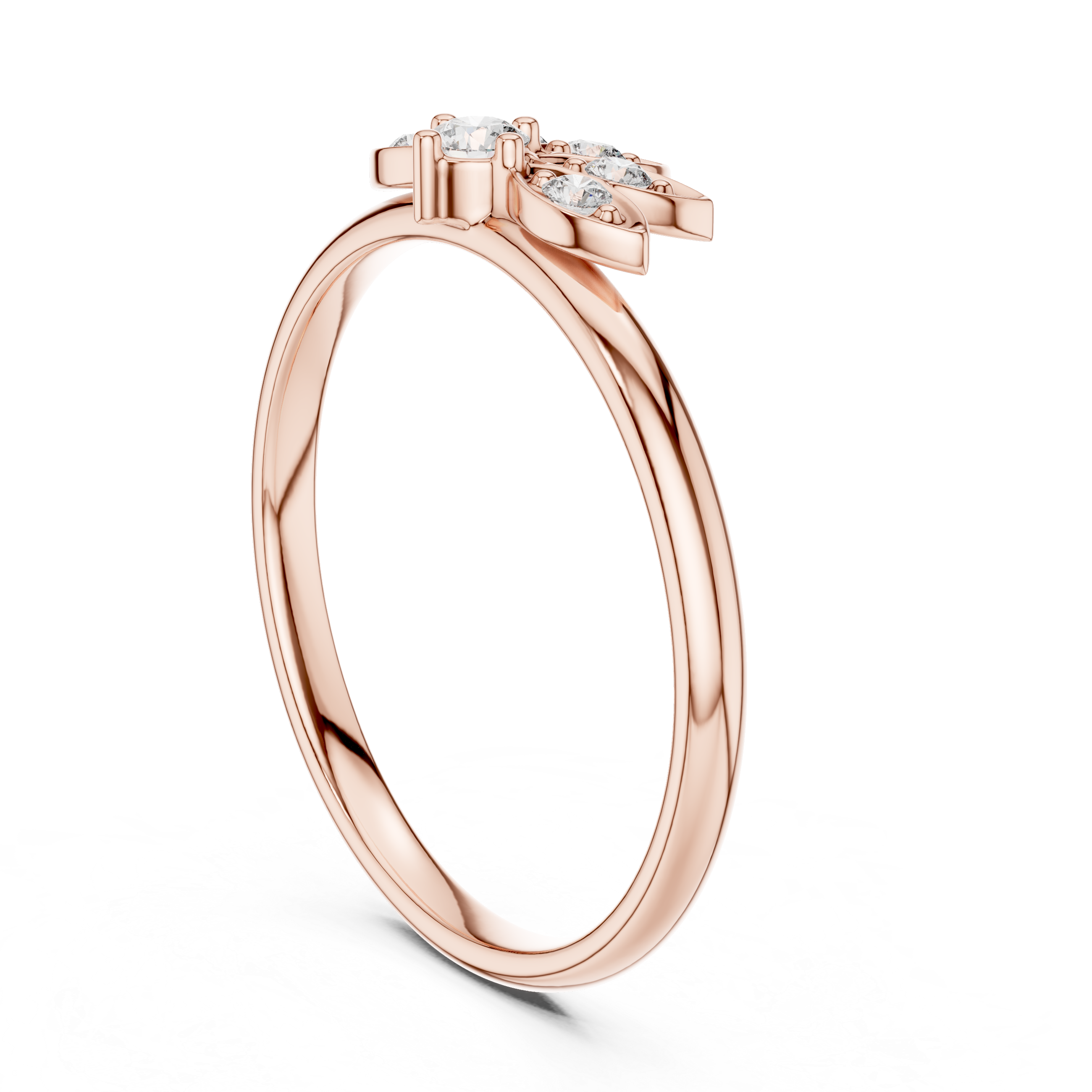 Petal Crown Diamond Ring – Elegant Floral Fan Design