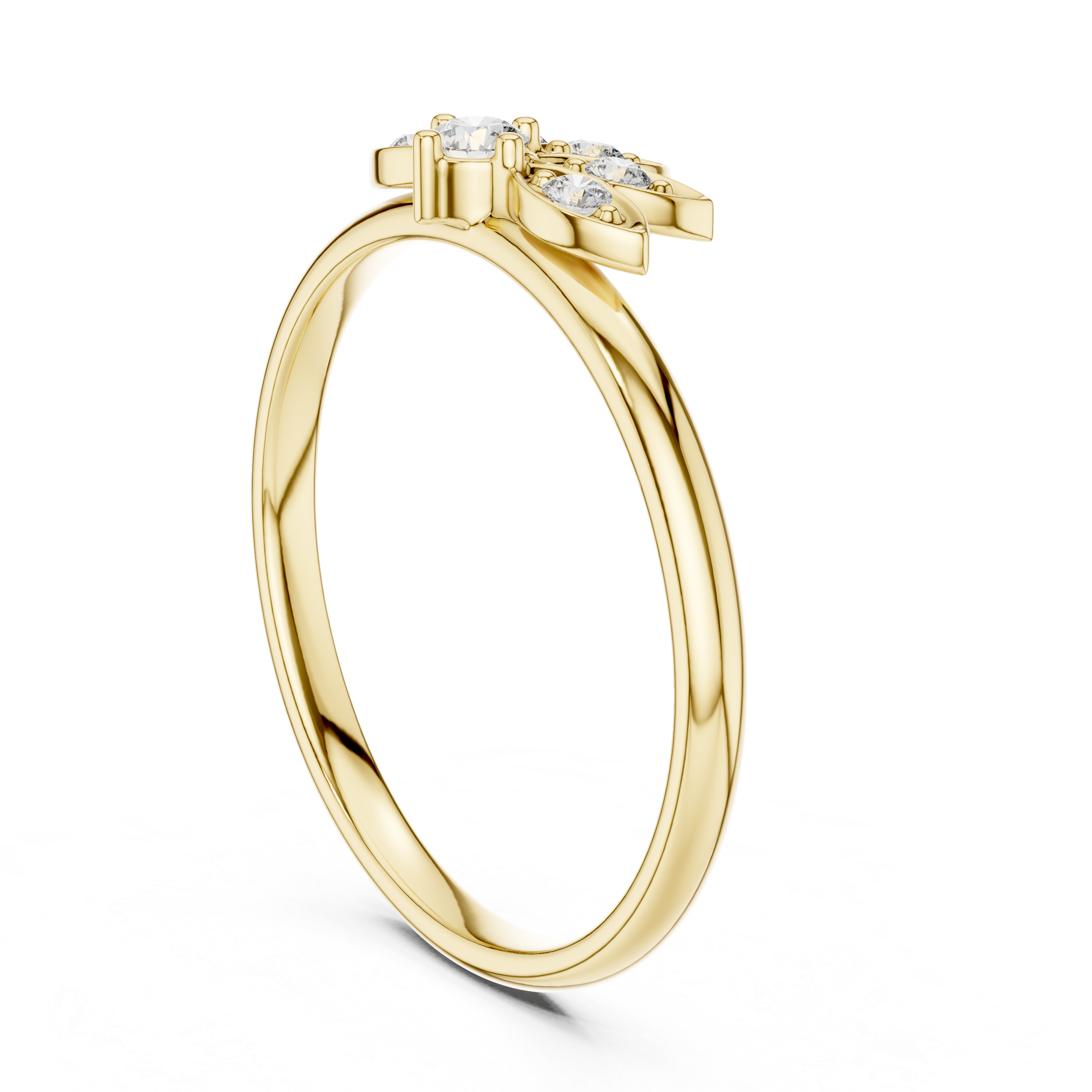 Petal Crown Diamond Ring – Elegant Floral Fan Design