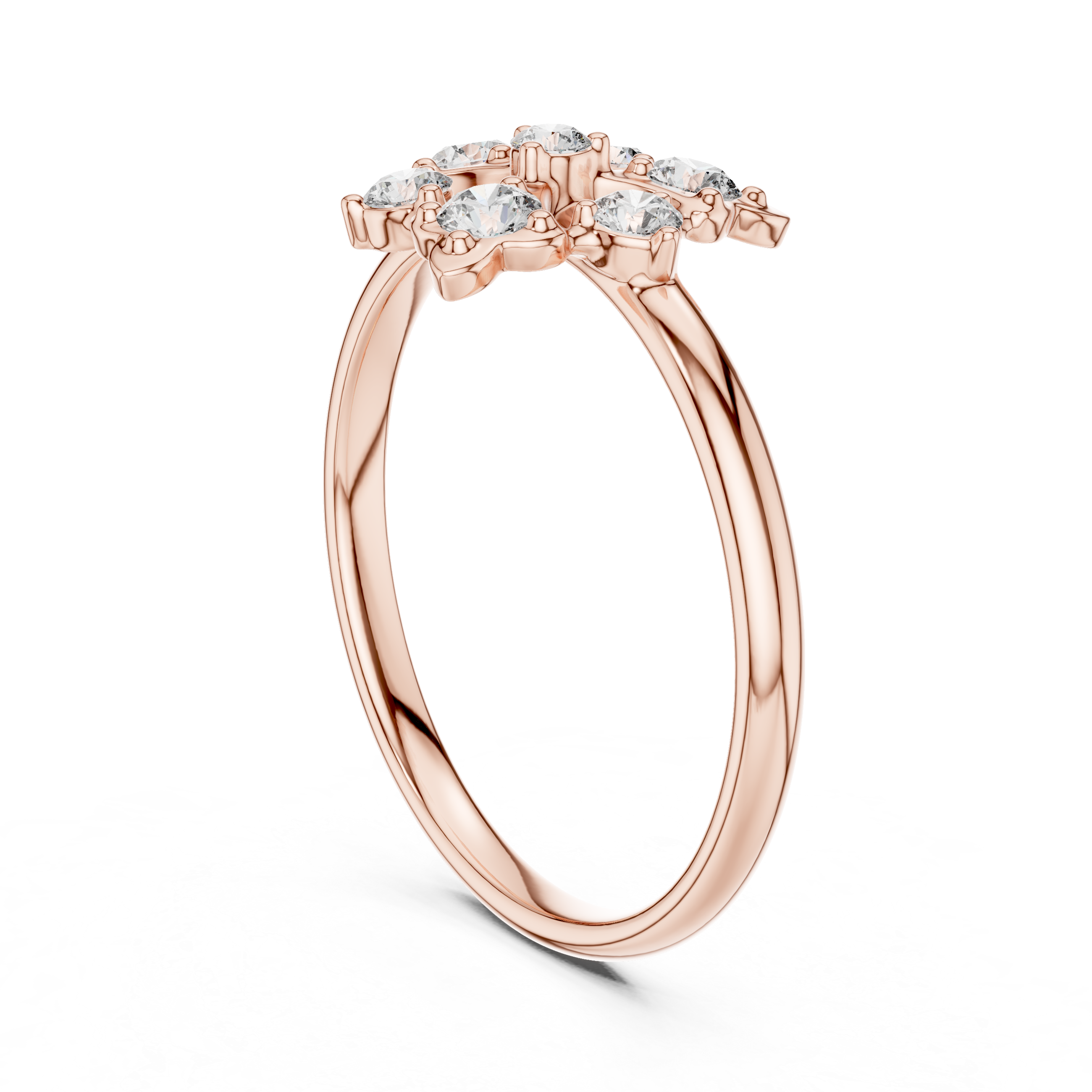 Abstract Diamond Cluster Ring – Modern Artistic Floral Design