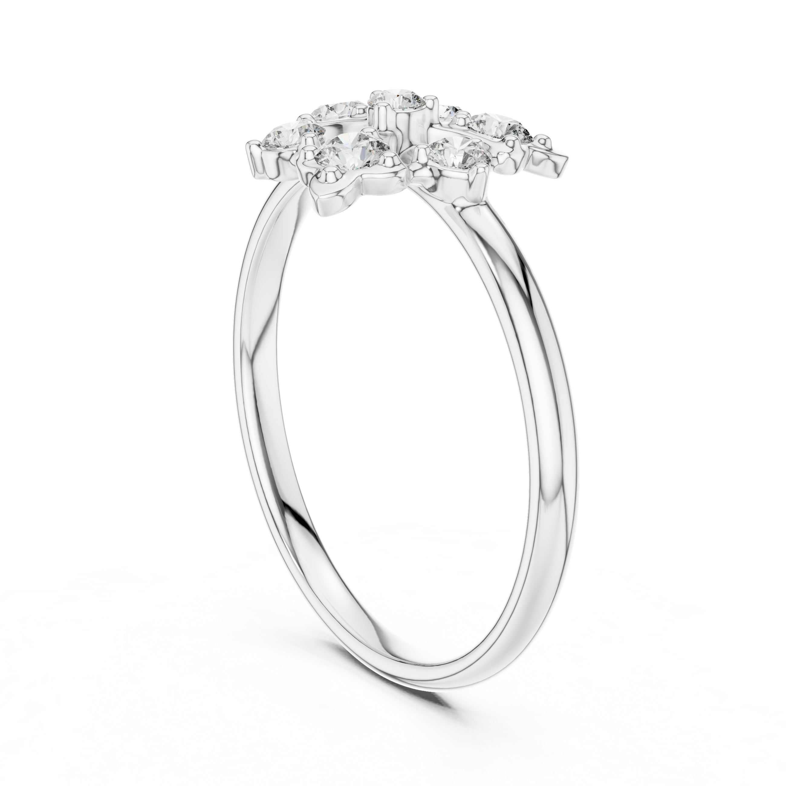 Abstract Diamond Cluster Ring – Modern Artistic Floral Design