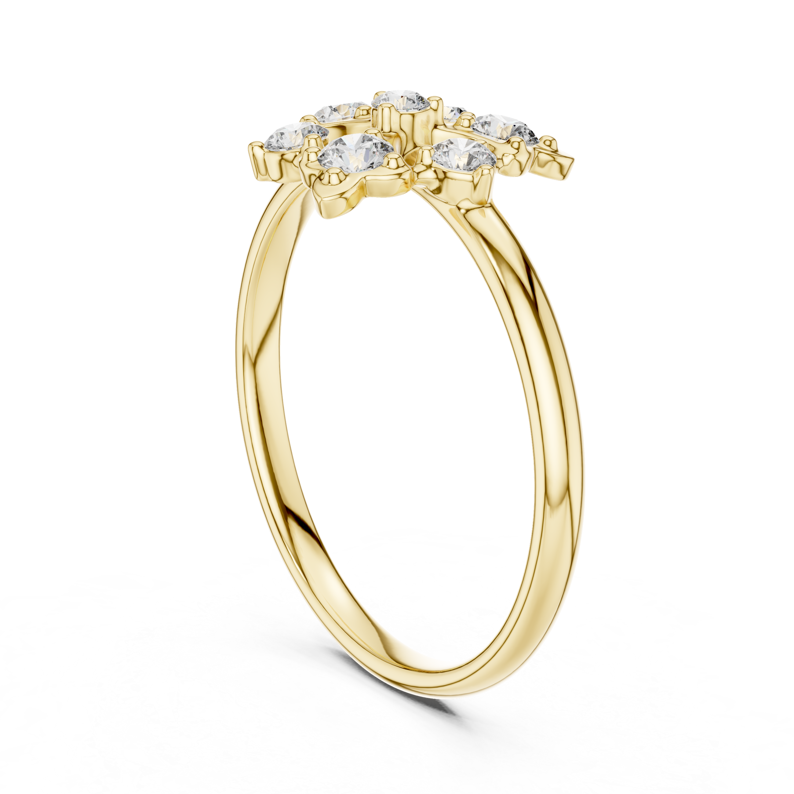Abstract Diamond Cluster Ring – Modern Artistic Floral Design