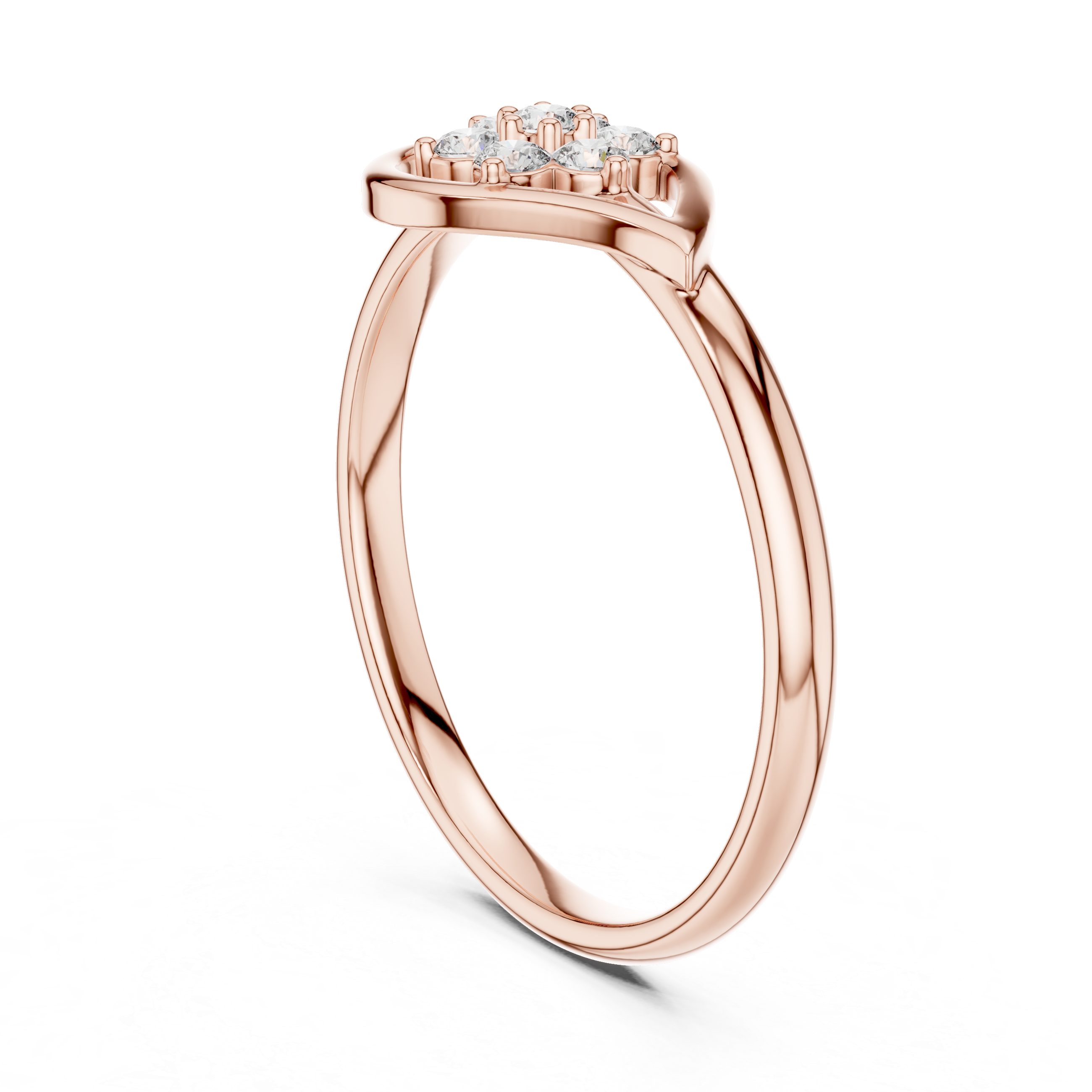 Floral Swirl Diamond Cluster Ring – Elegant Open Curve Design