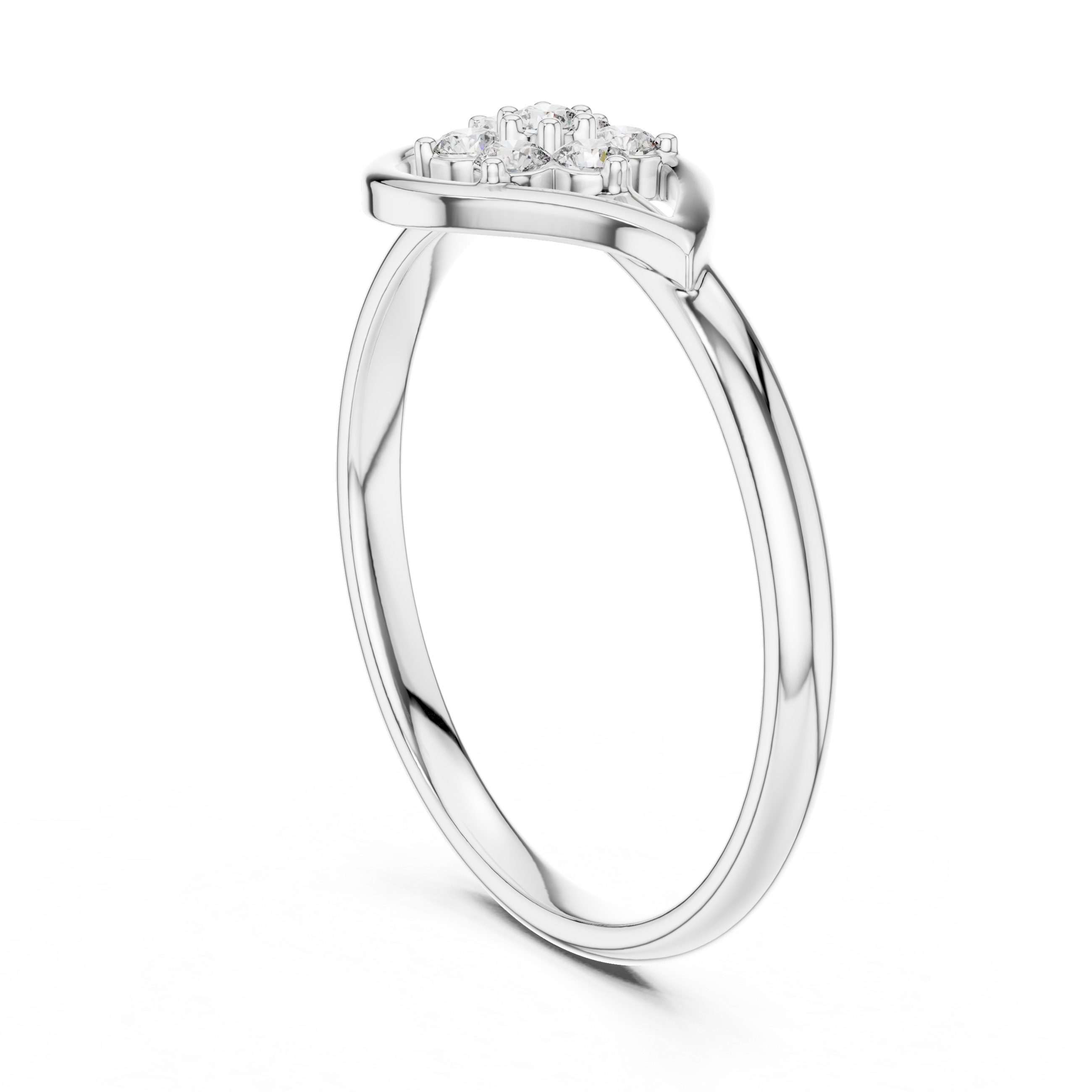 Floral Swirl Diamond Cluster Ring – Elegant Open Curve Design