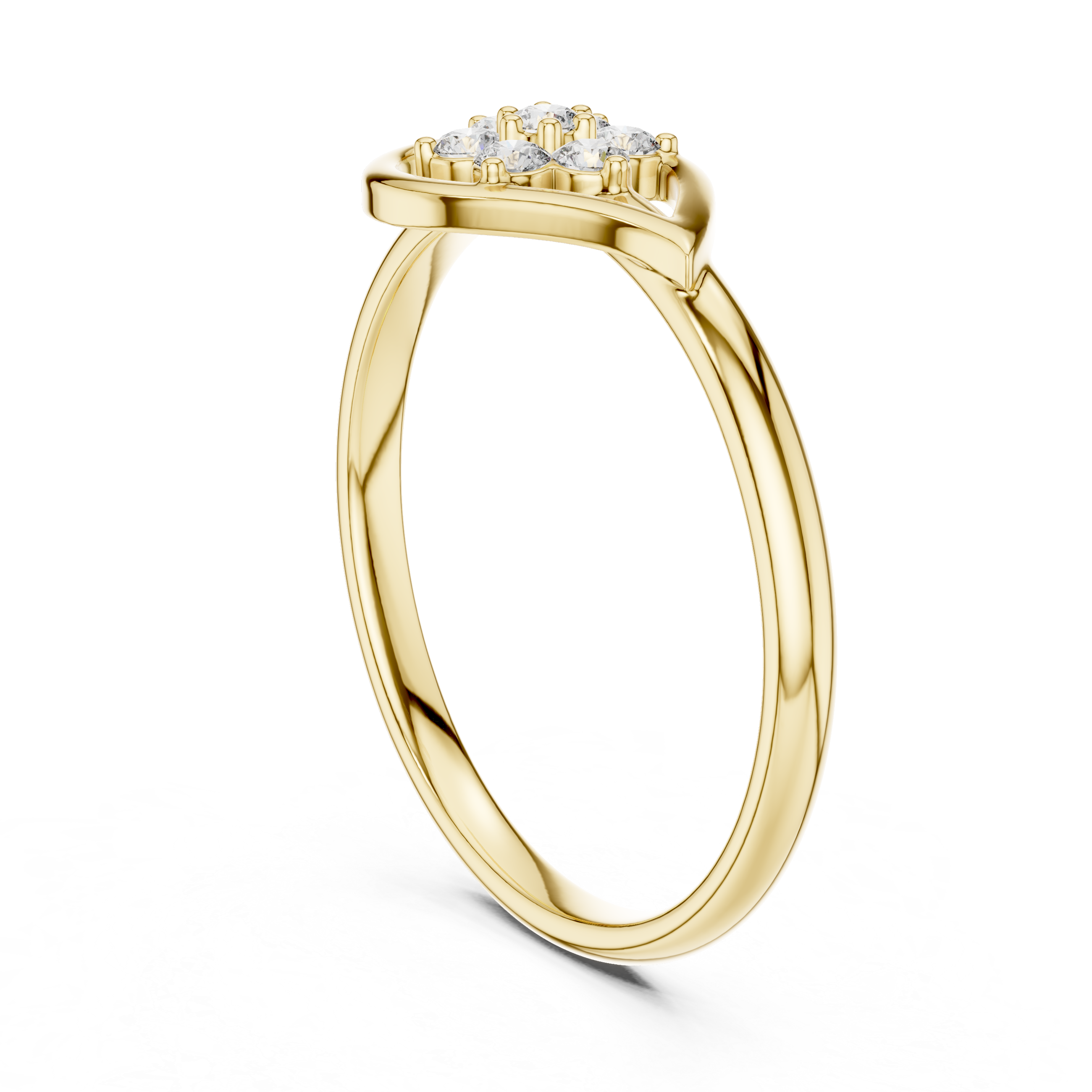 Floral Swirl Diamond Cluster Ring – Elegant Open Curve Design