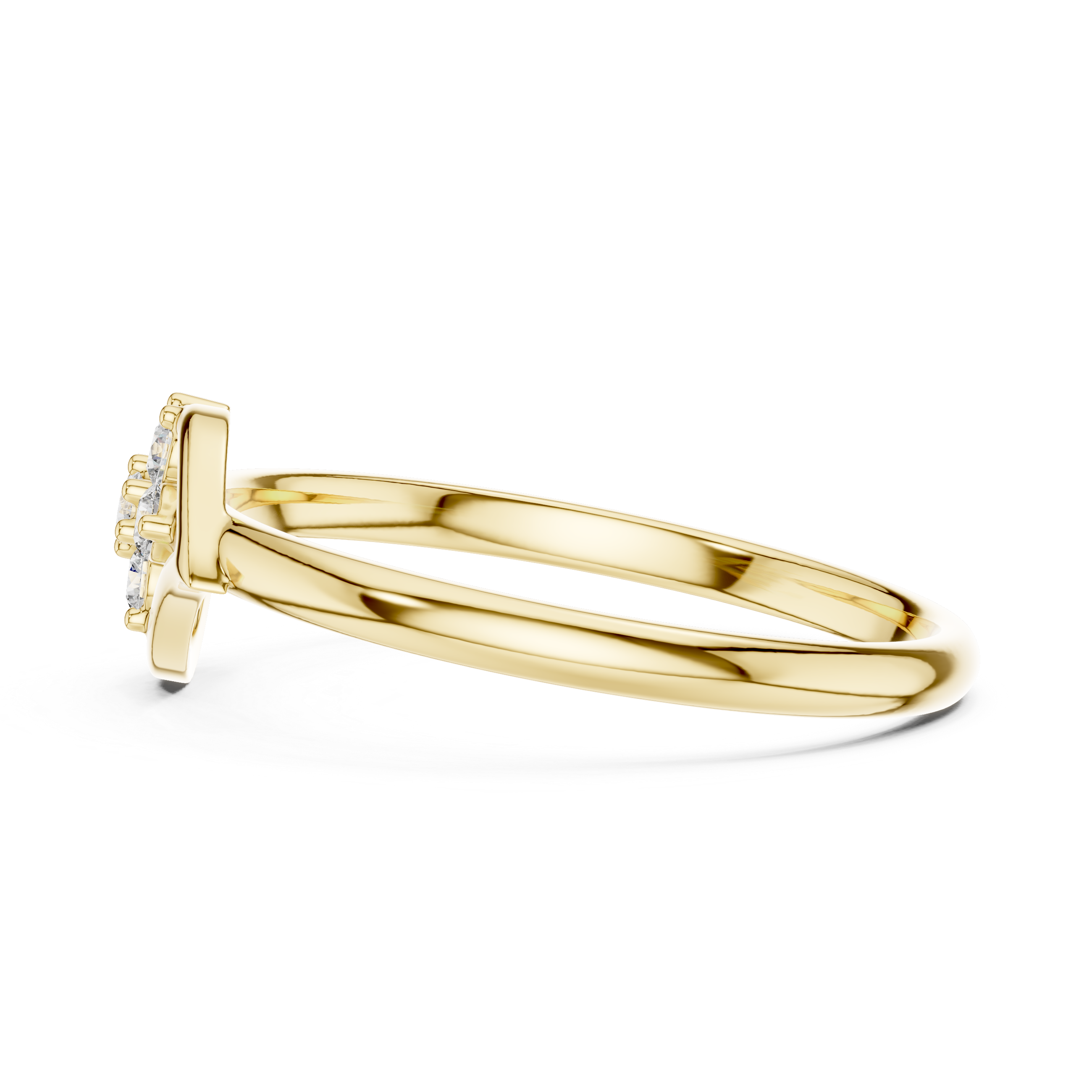 Floral Swirl Diamond Cluster Ring – Elegant Open Curve Design