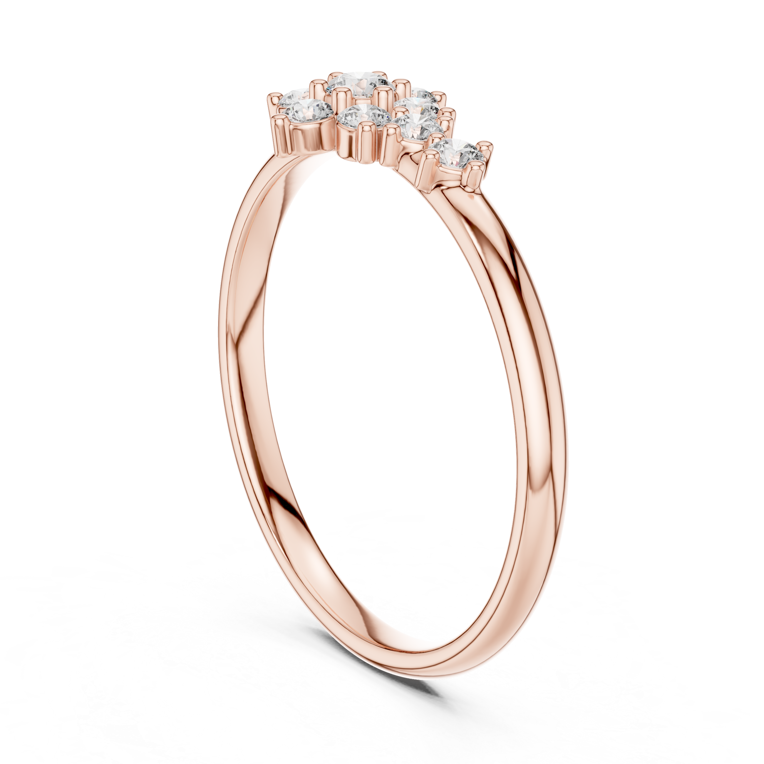 Cluster Diamond Accent Ring – Asymmetrical Floral Sparkle