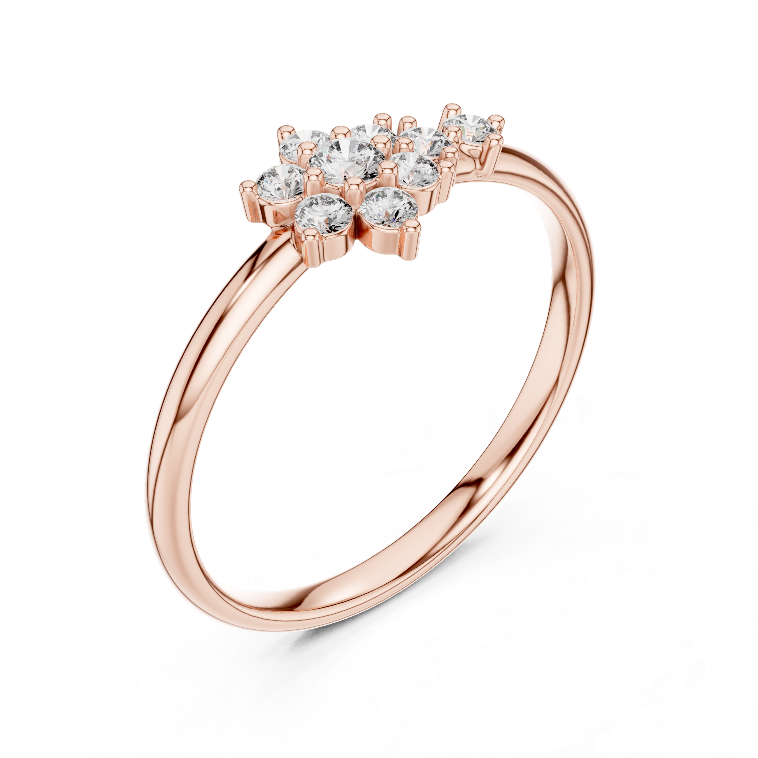 Cluster Diamond Accent Ring – Asymmetrical Floral Sparkle
