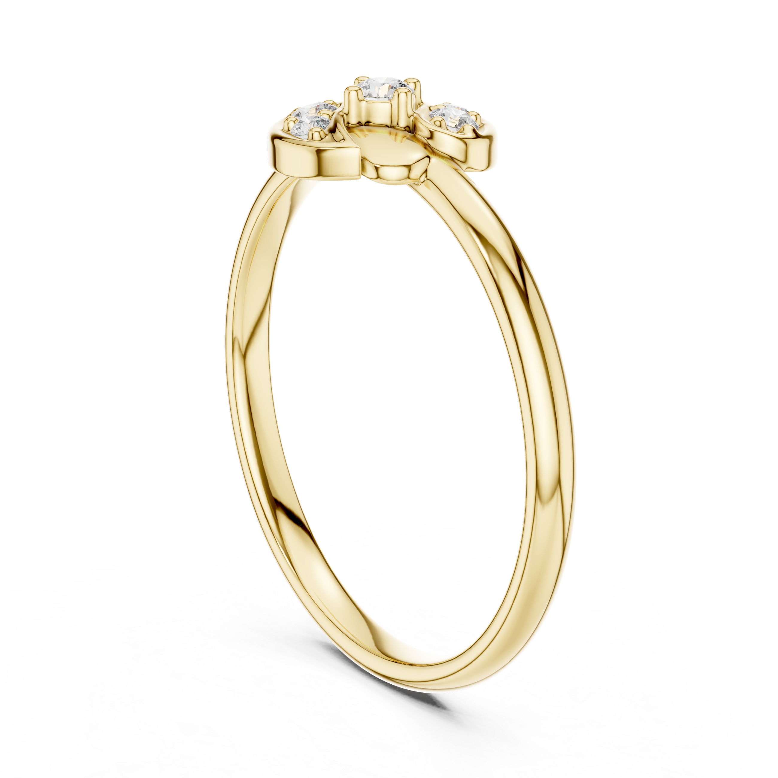 Modern Abstract Diamond Cluster Ring with Fluid Gold Design