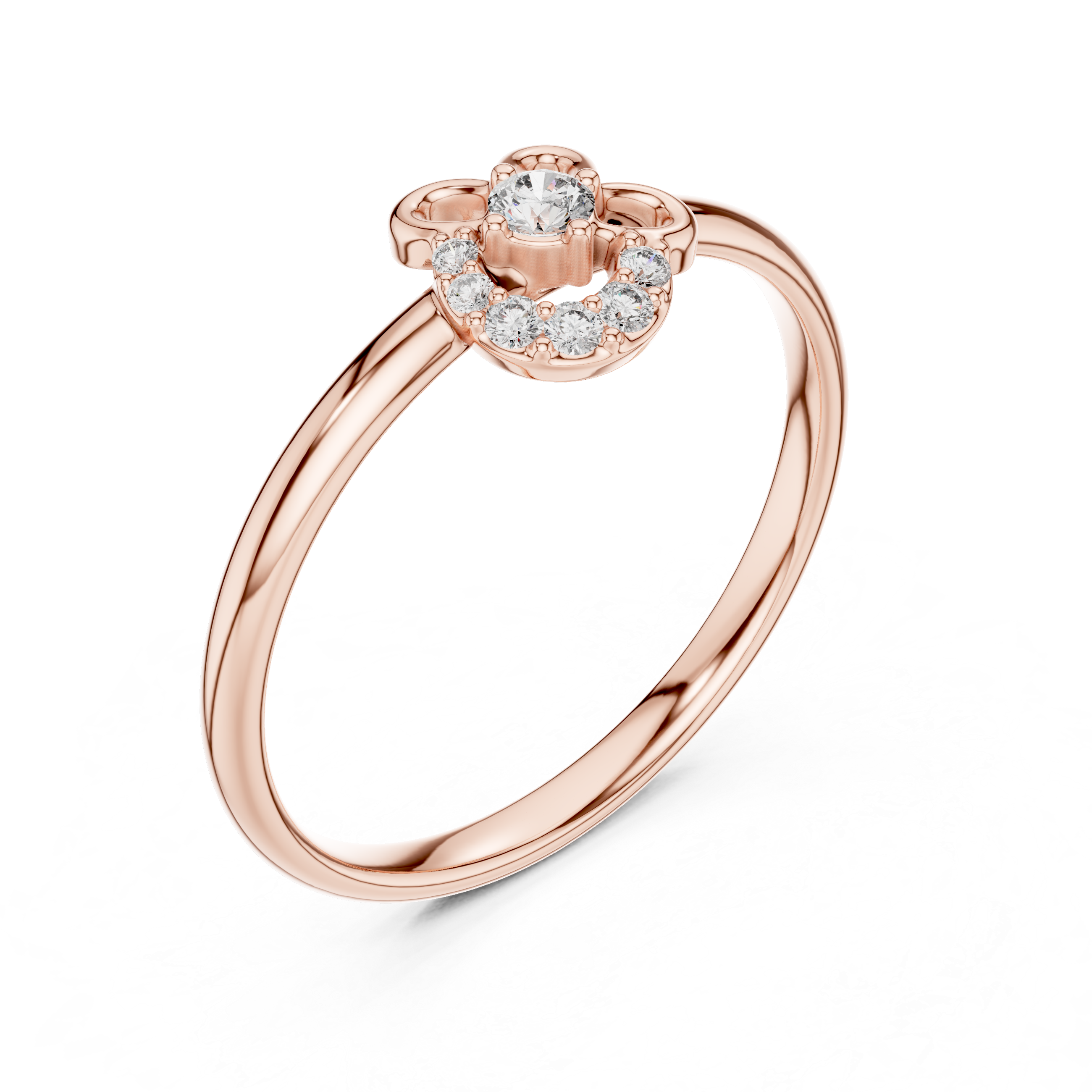 Delicate Floral Diamond Ring with Open Petal Detail