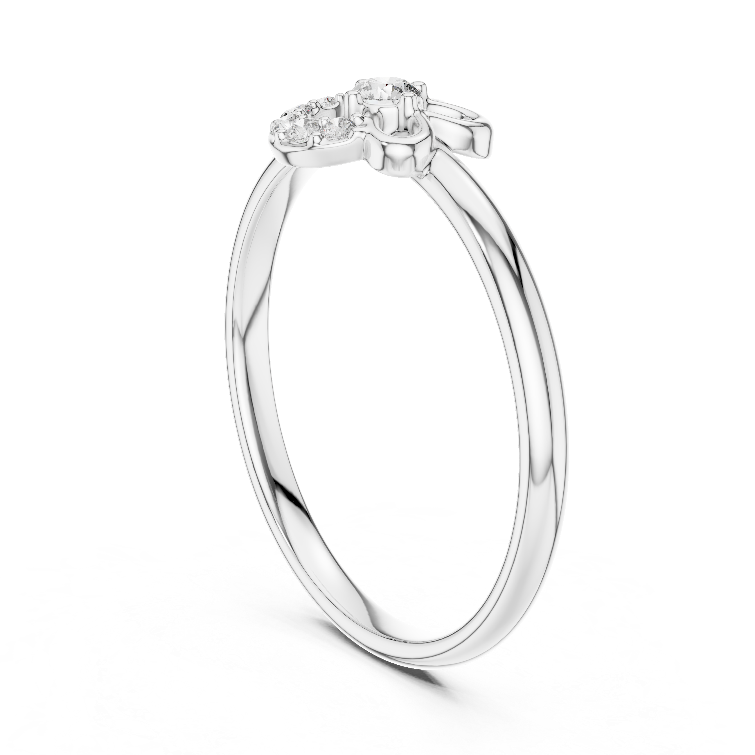 Delicate Floral Diamond Ring with Open Petal Detail