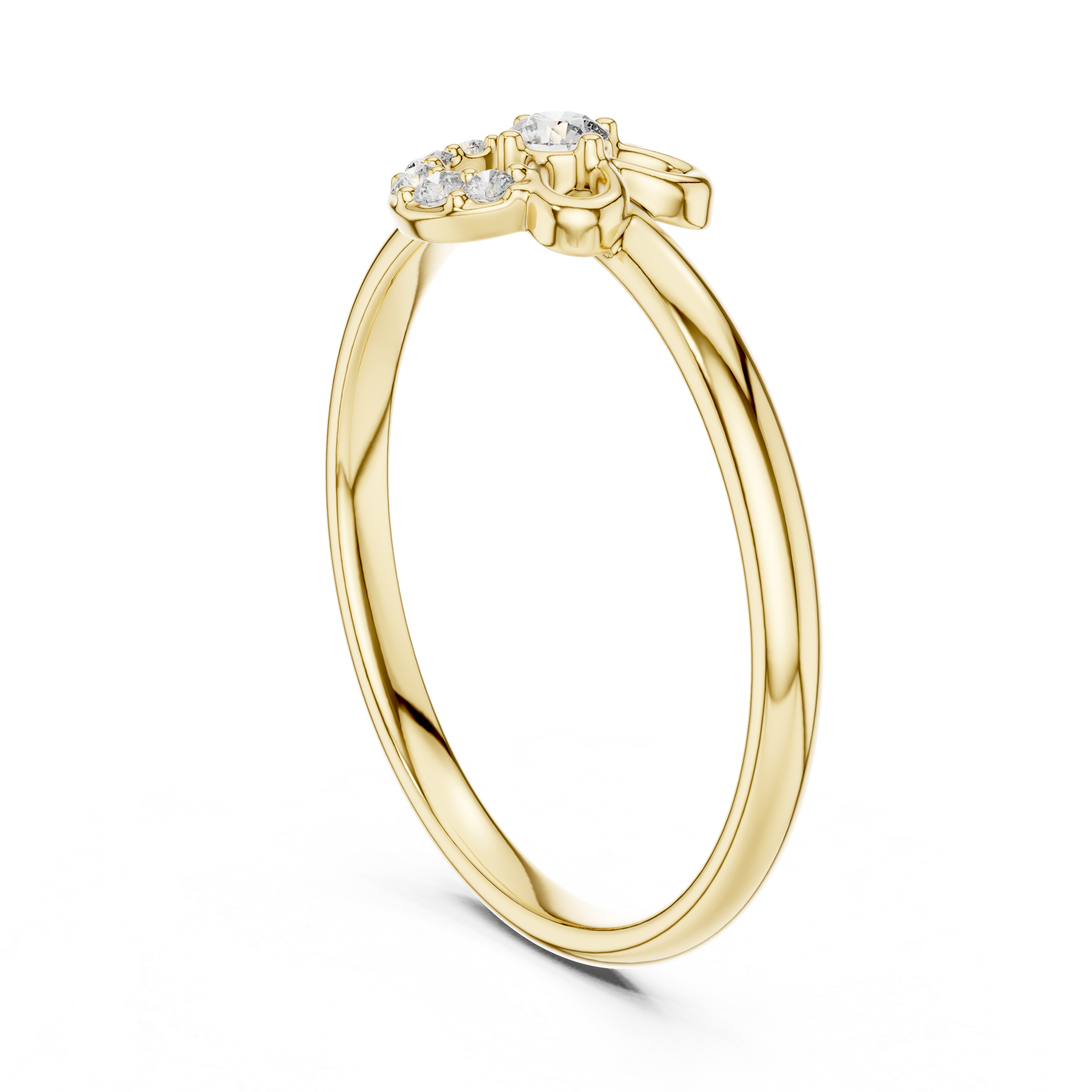 Delicate Floral Diamond Ring with Open Petal Detail