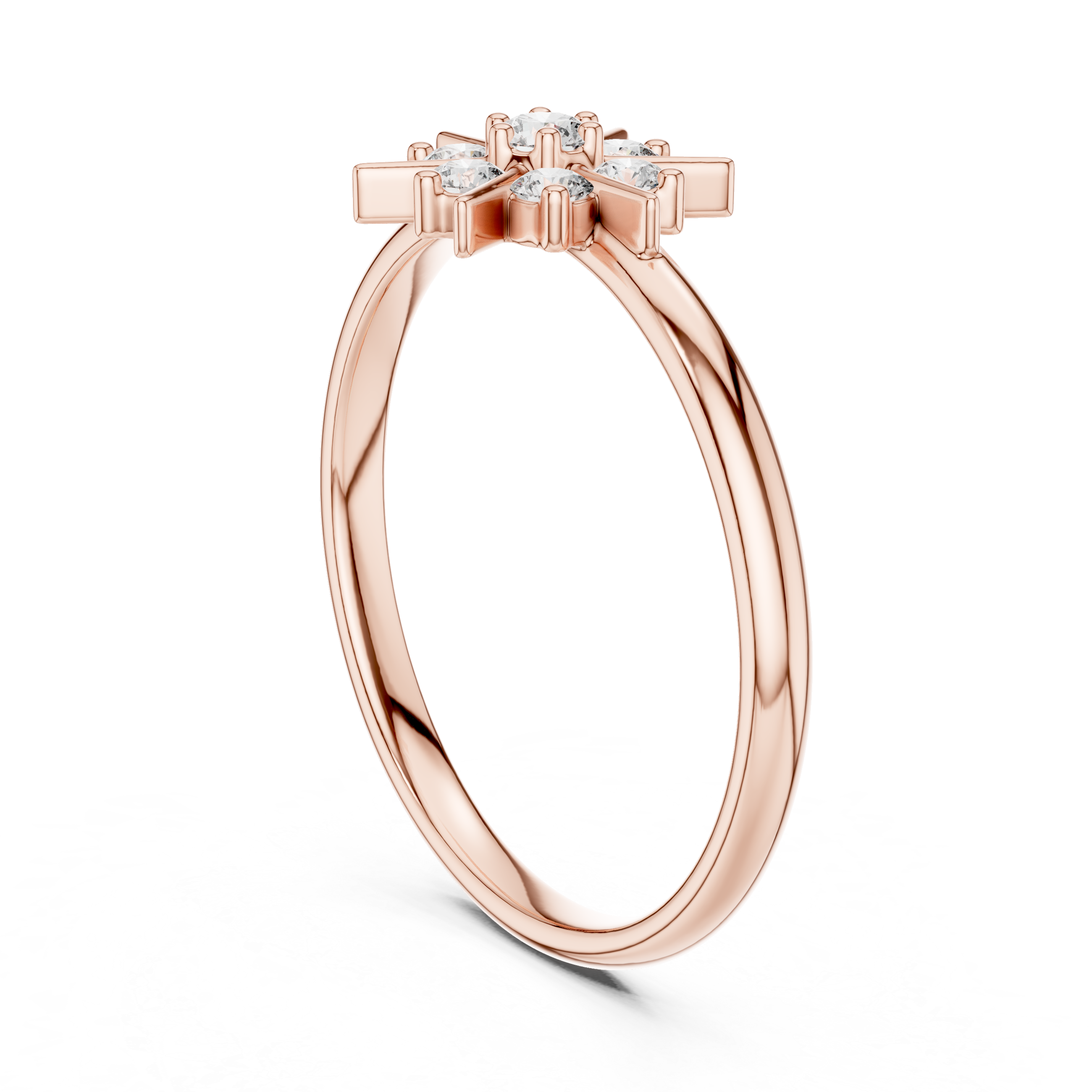 Starburst Diamond Cluster Ring