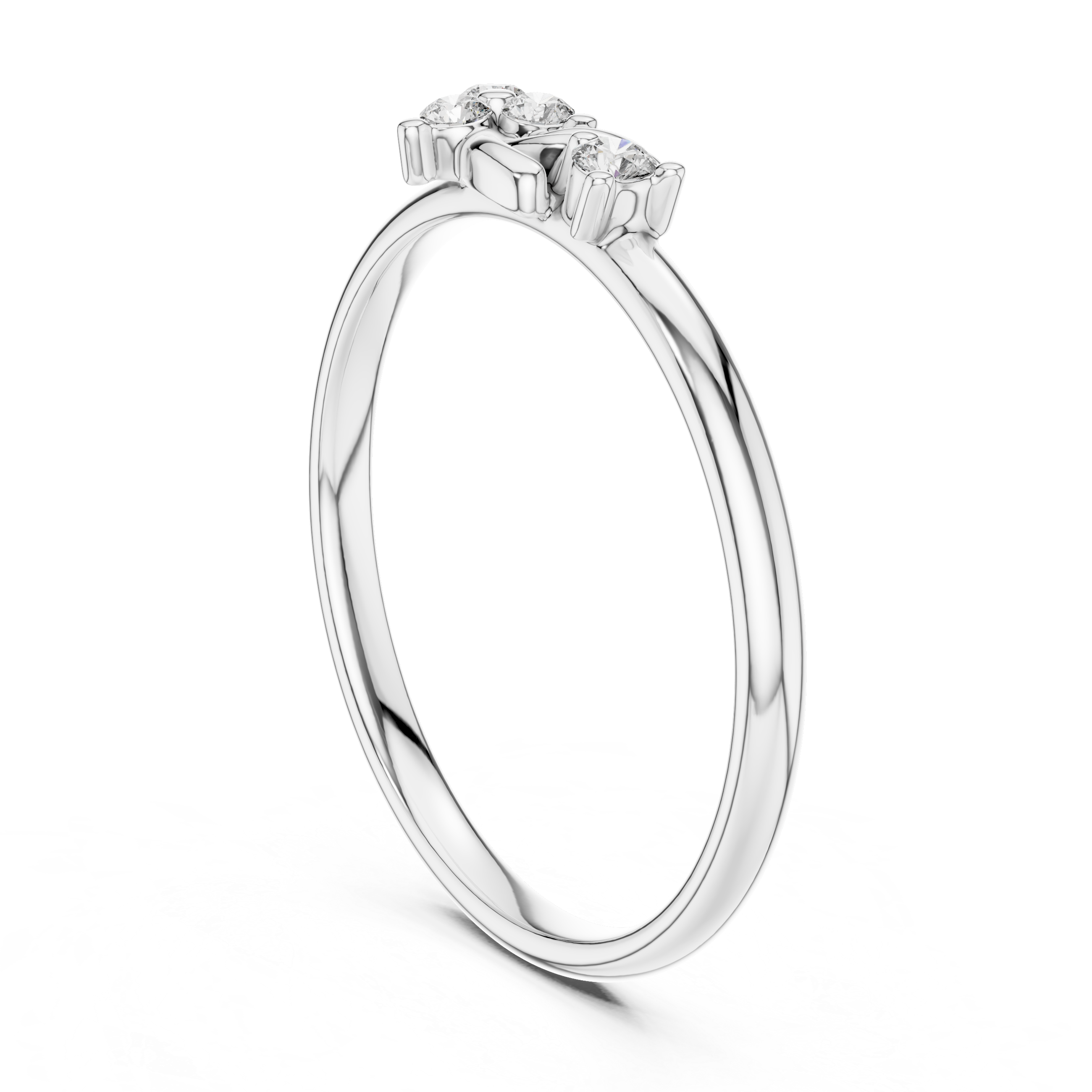 Flowing Swirl Diamond Accent Ring