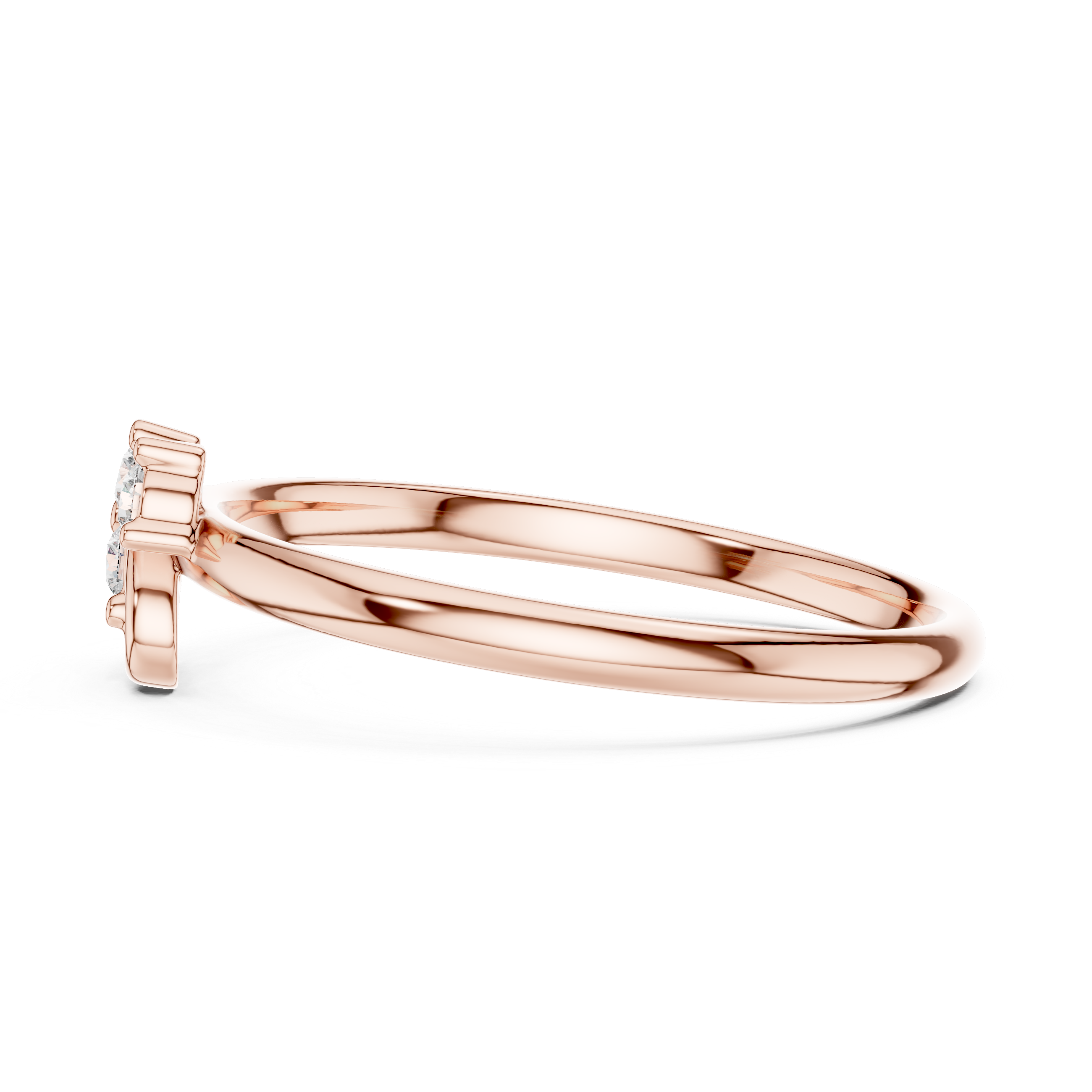 Asymmetrical Swirl Diamond Cluster Ring
