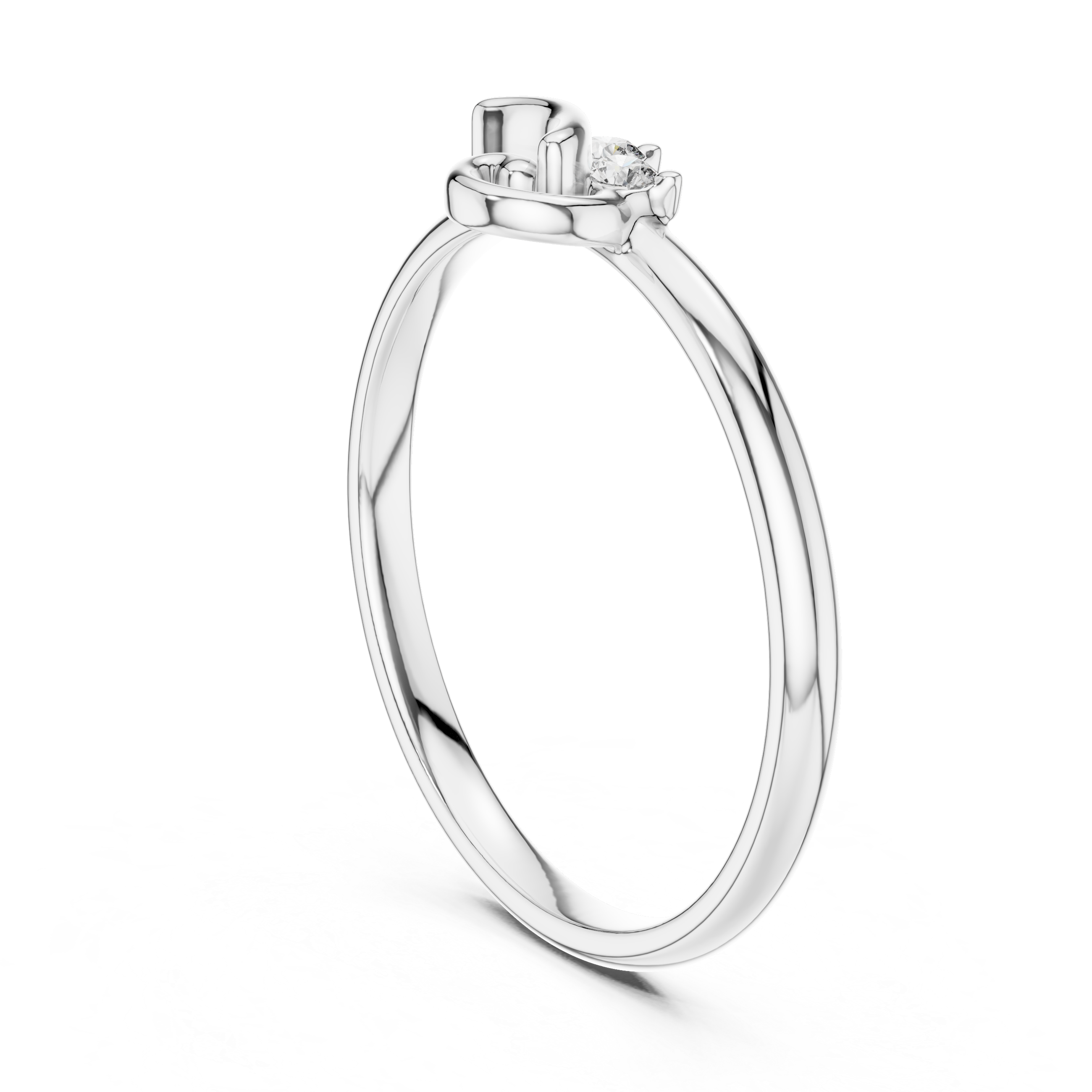 Triple Stone Swirl Accent Diamond Ring