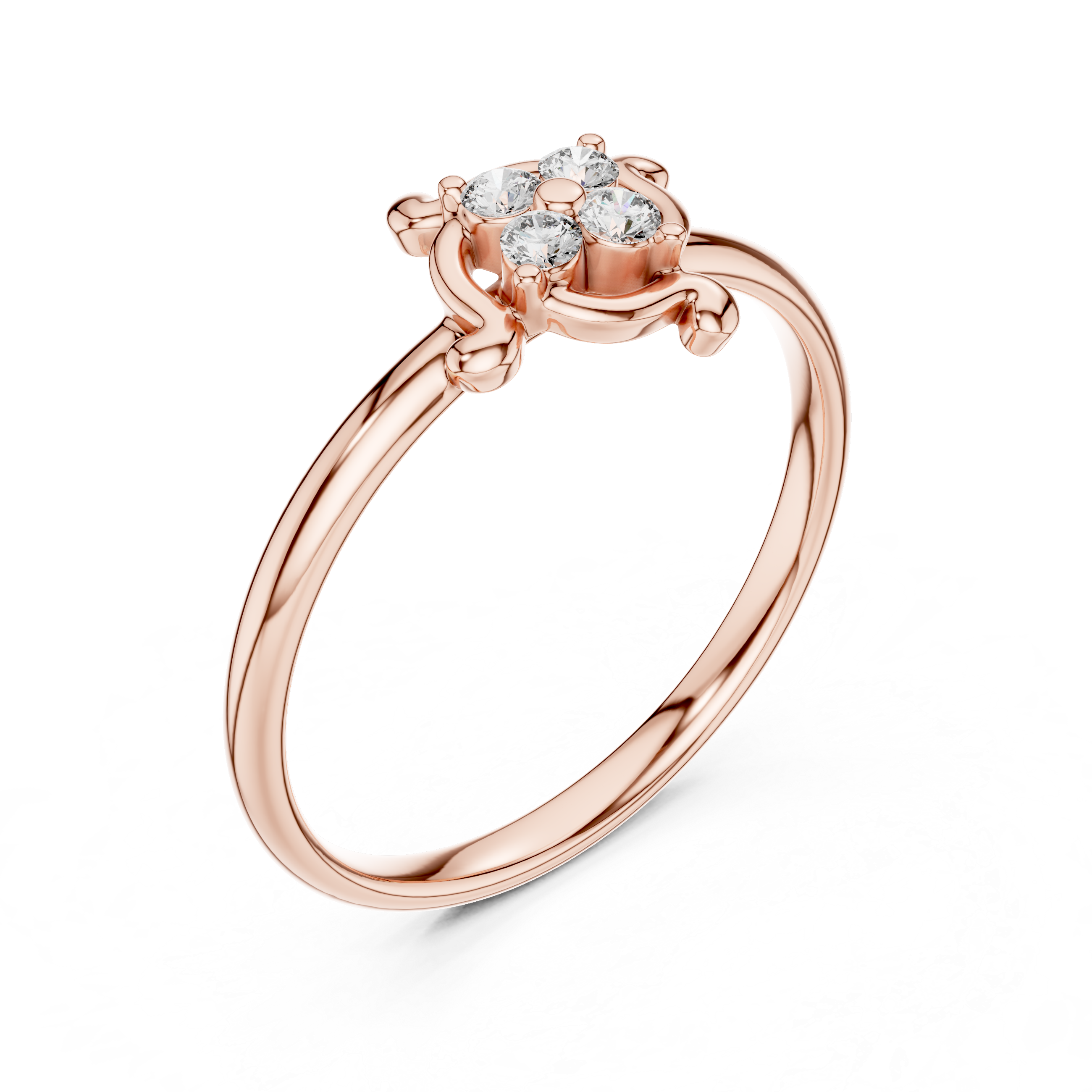 Swirl Frame Diamond Cluster Ring