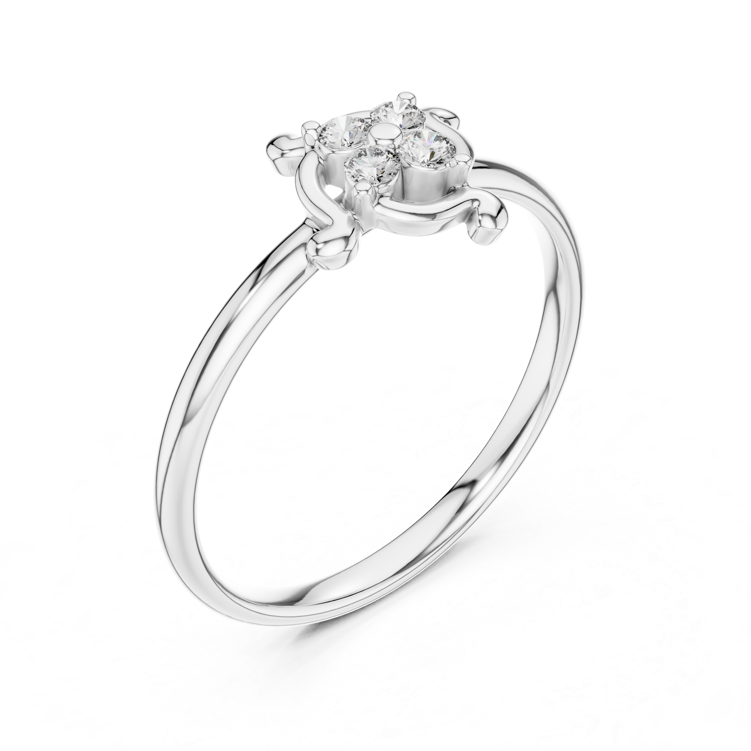 Swirl Frame Diamond Cluster Ring