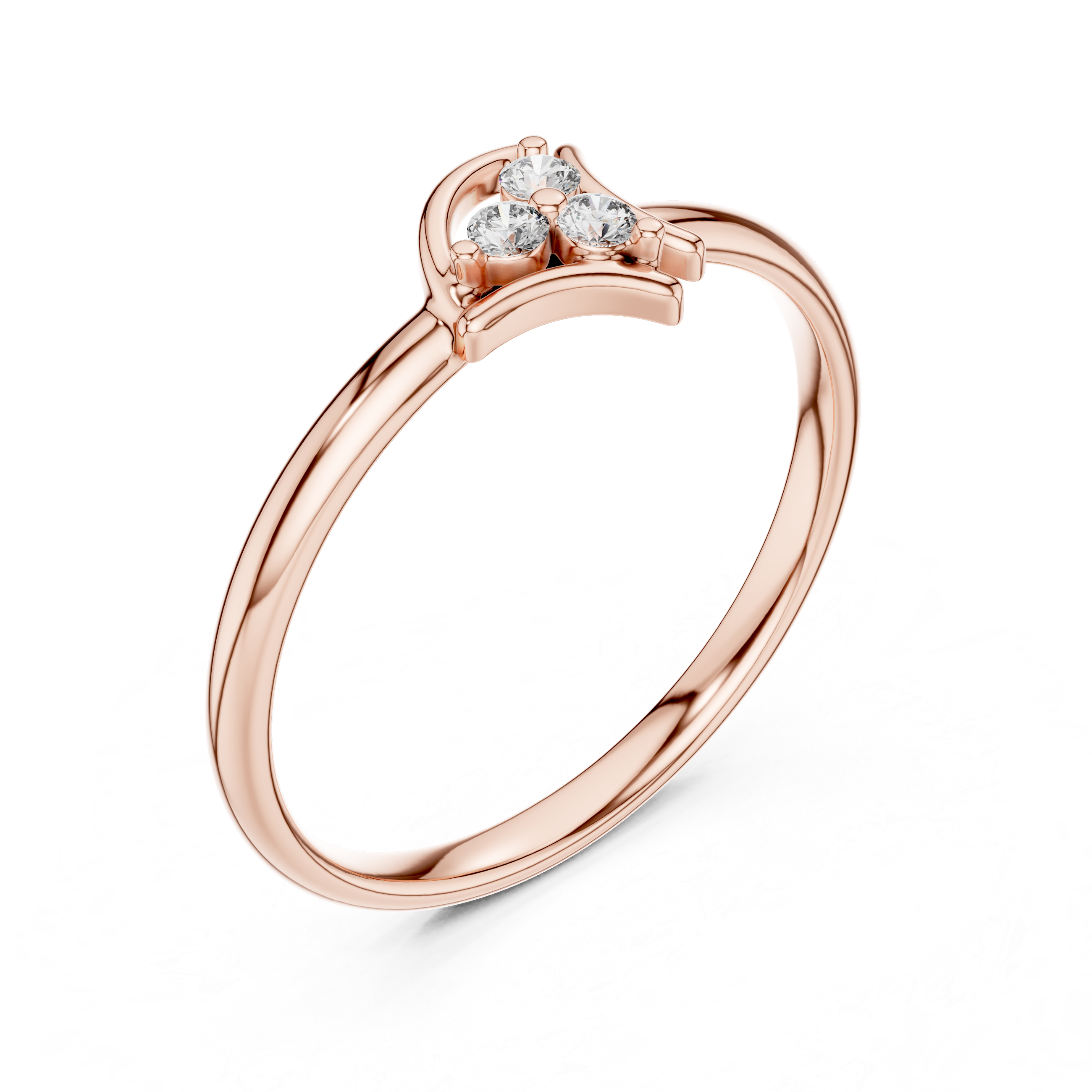 Minimal Leaf Curve Diamond Ring