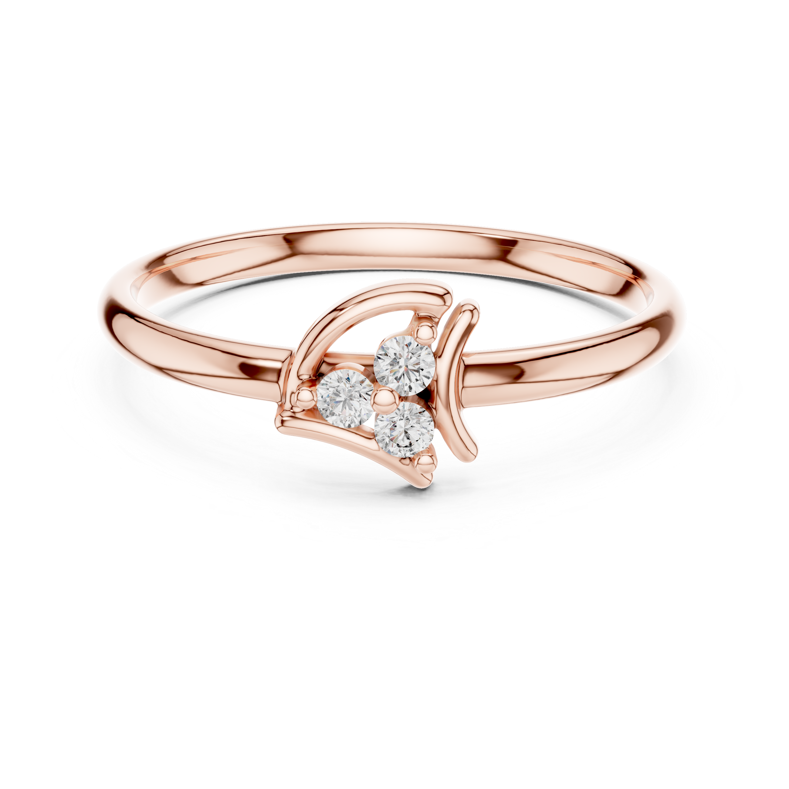 Minimal Leaf Curve Diamond Ring