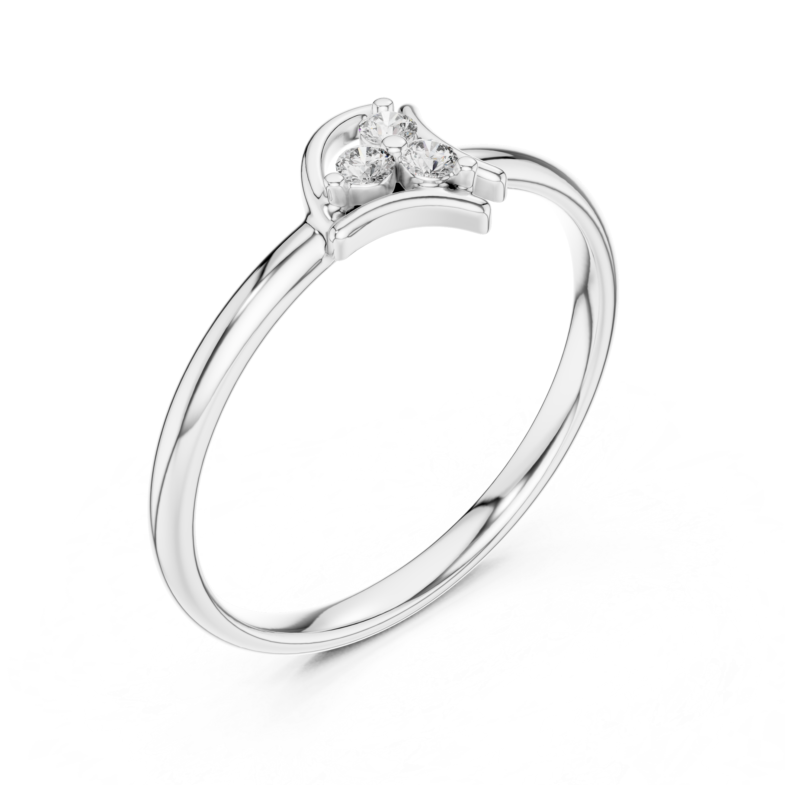 Minimal Leaf Curve Diamond Ring