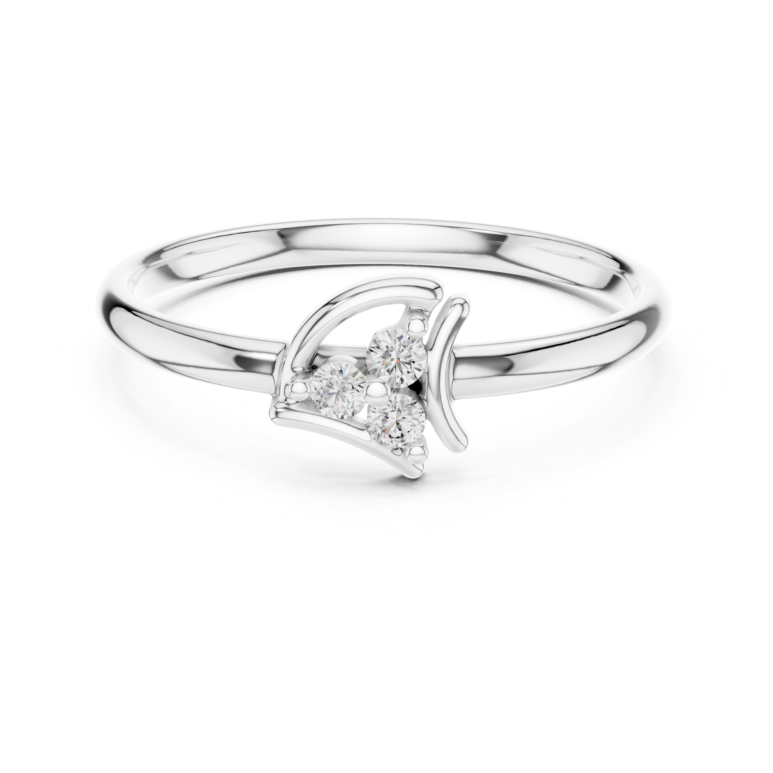 Minimal Leaf Curve Diamond Ring
