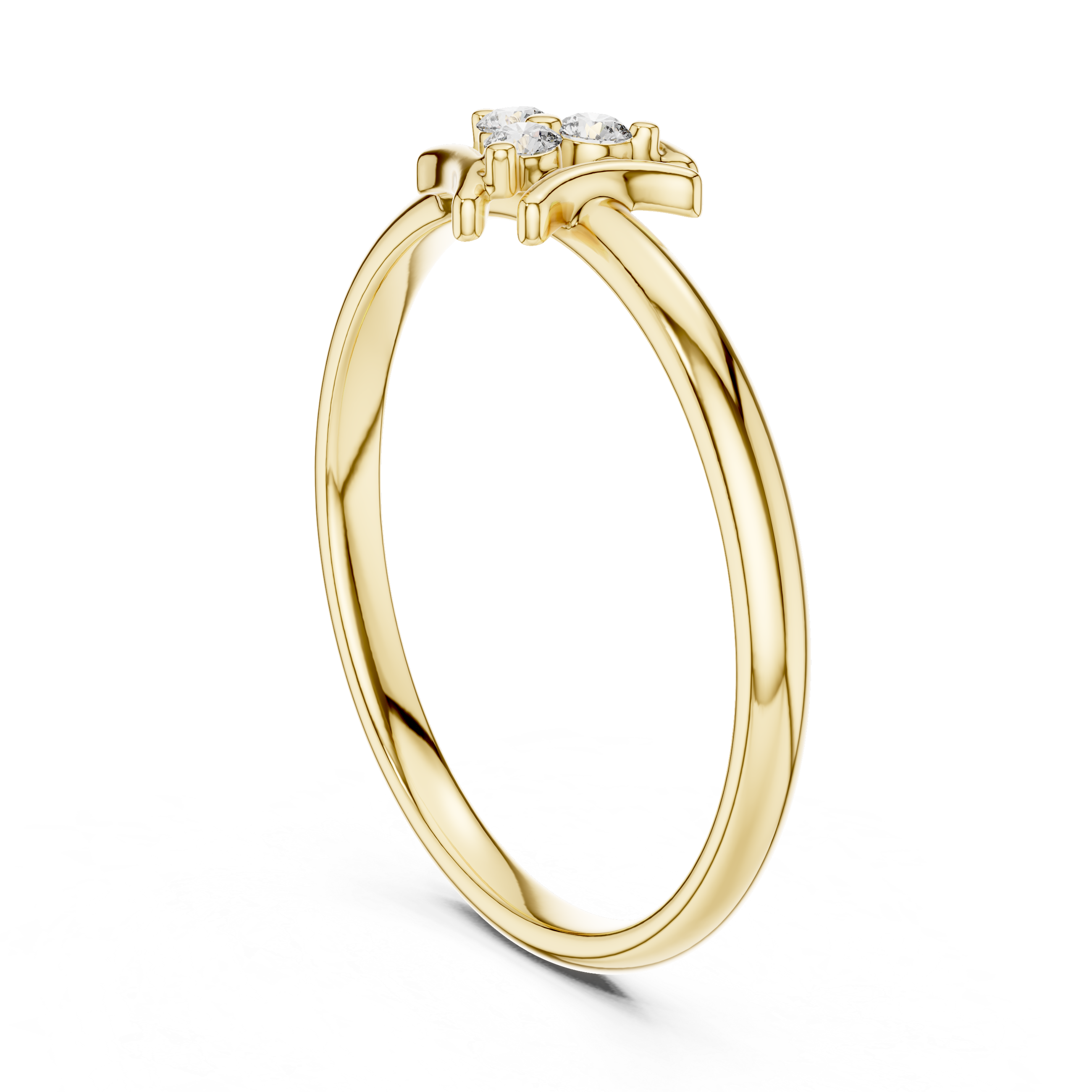 Minimal Leaf Curve Diamond Ring
