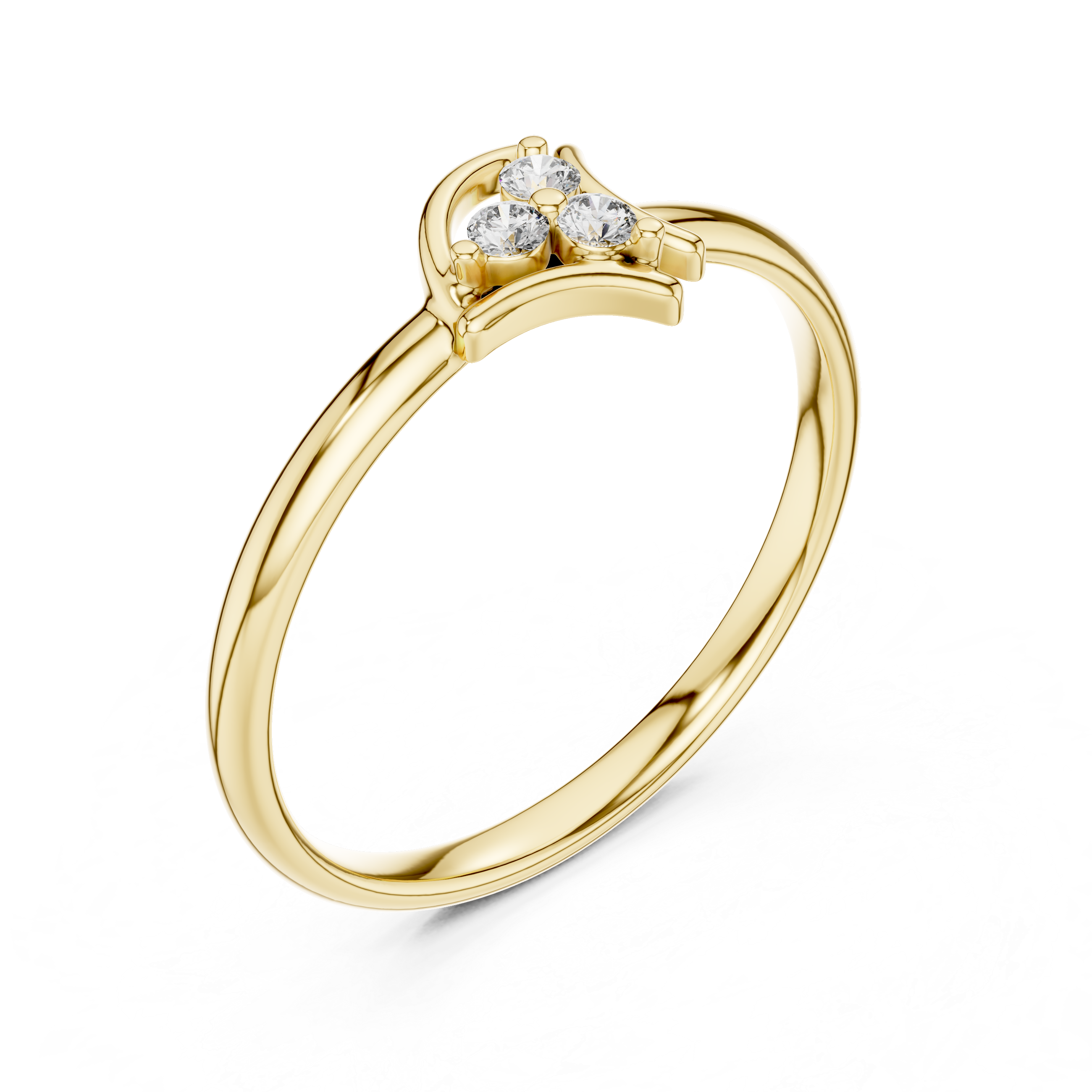 Minimal Leaf Curve Diamond Ring