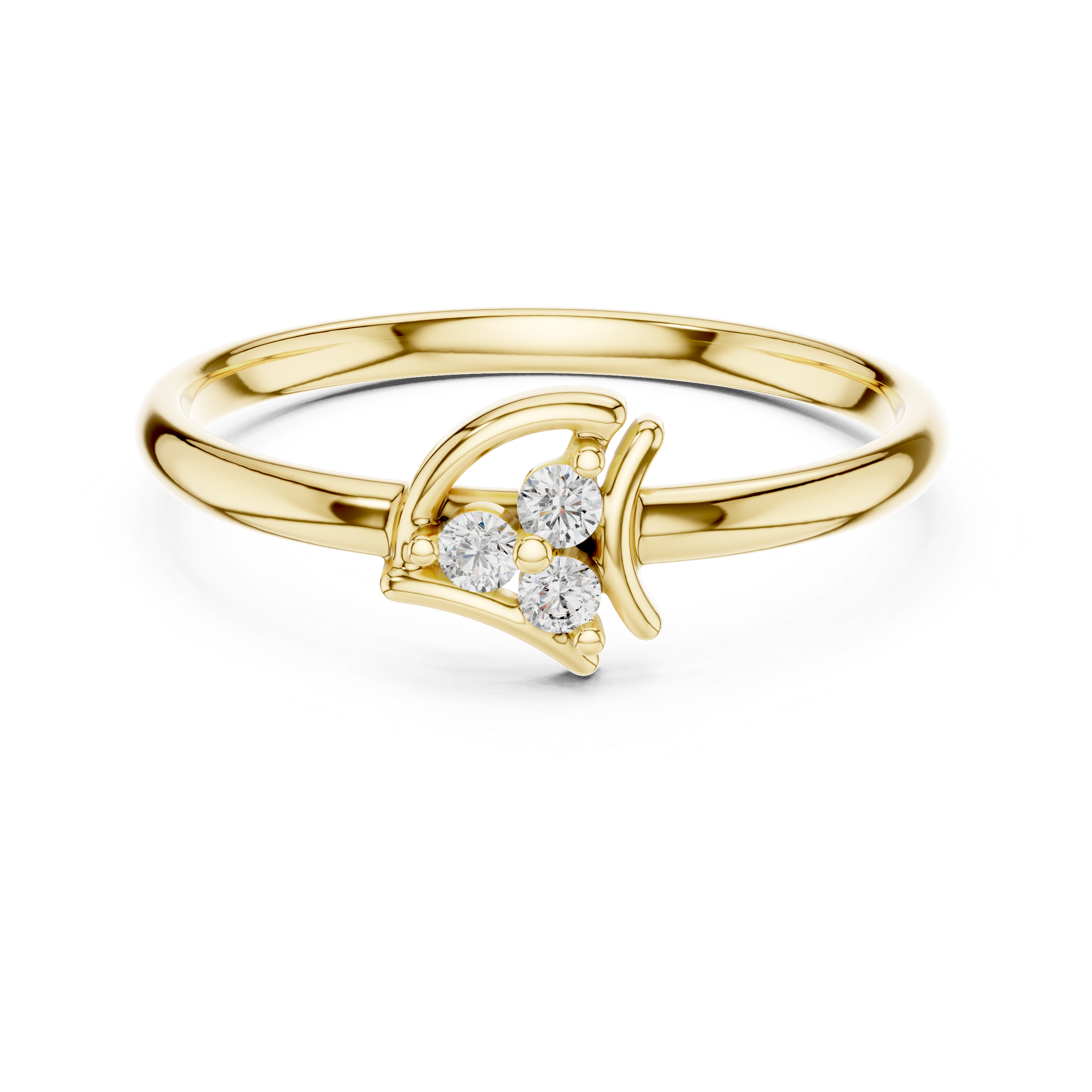 Minimal Leaf Curve Diamond Ring