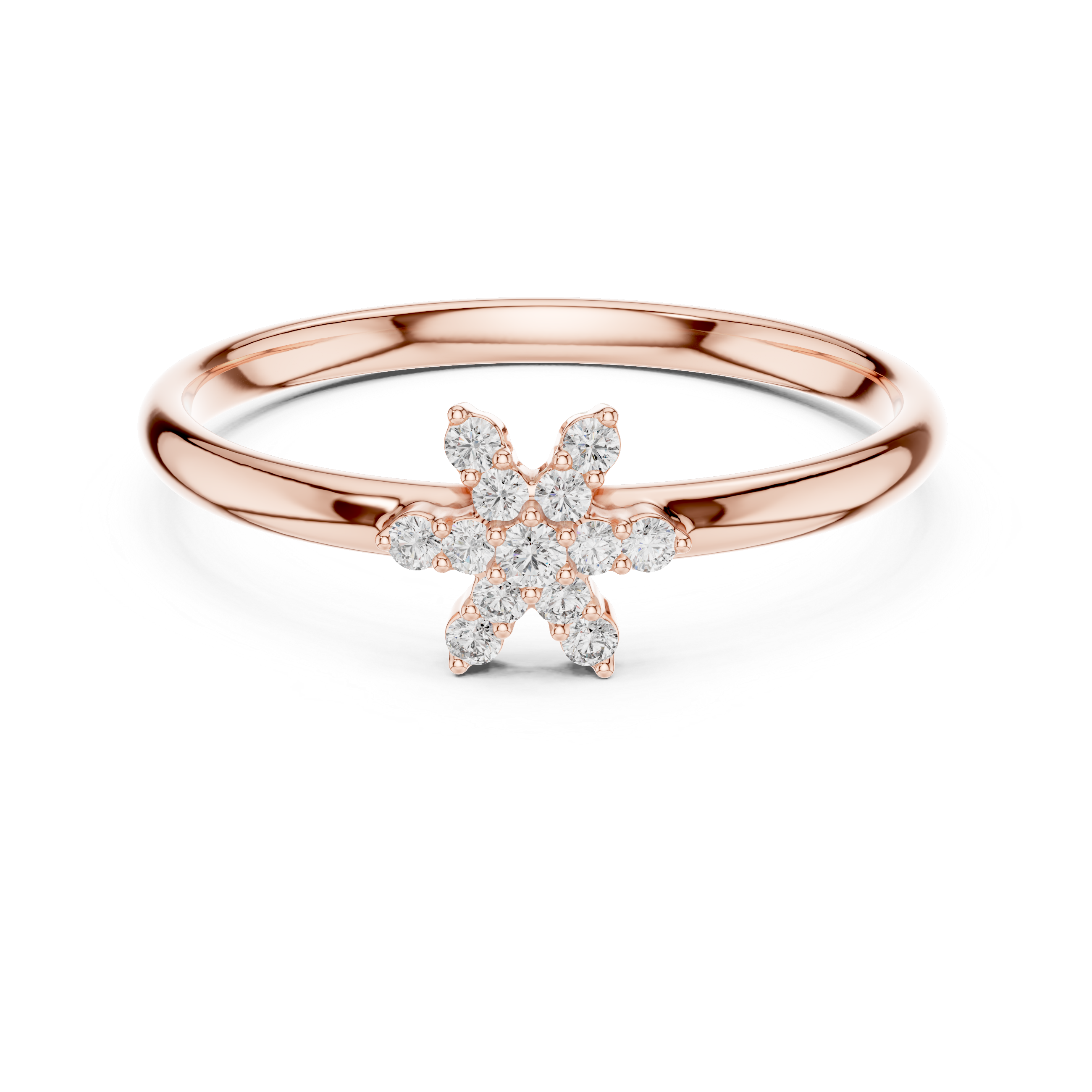 Snowflake Diamond Cluster Ring
