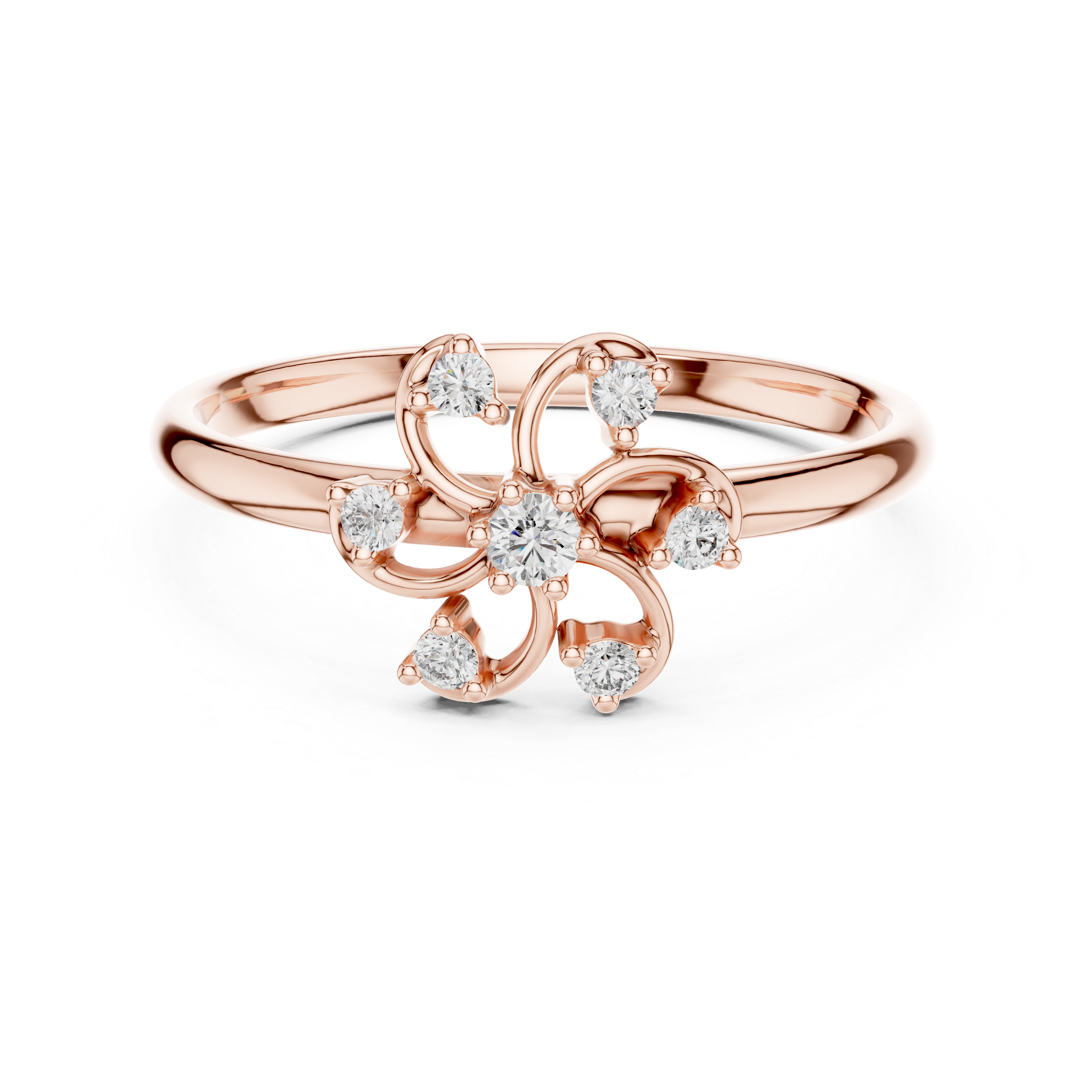 Floral Swirl Diamond Ring