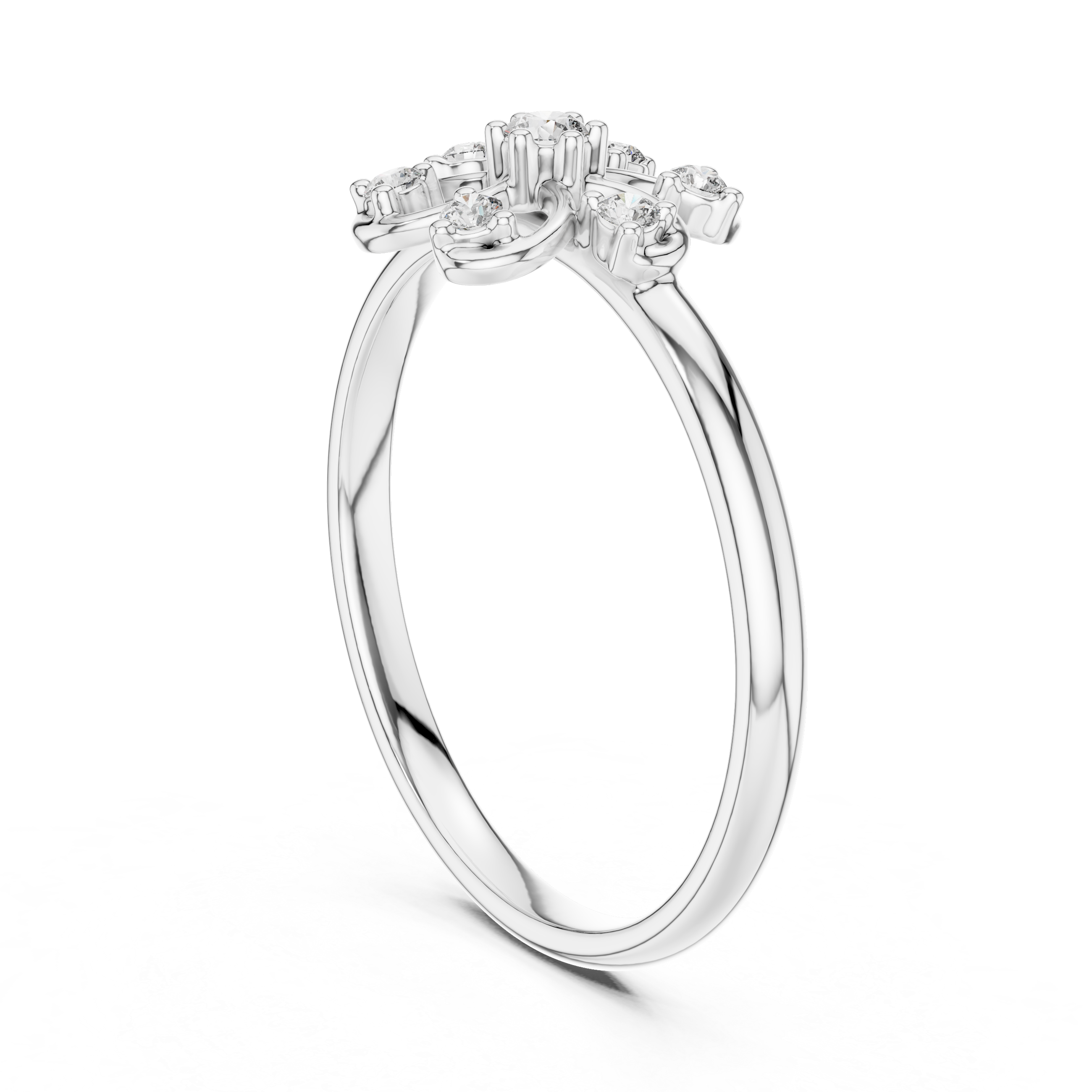 Floral Swirl Diamond Ring