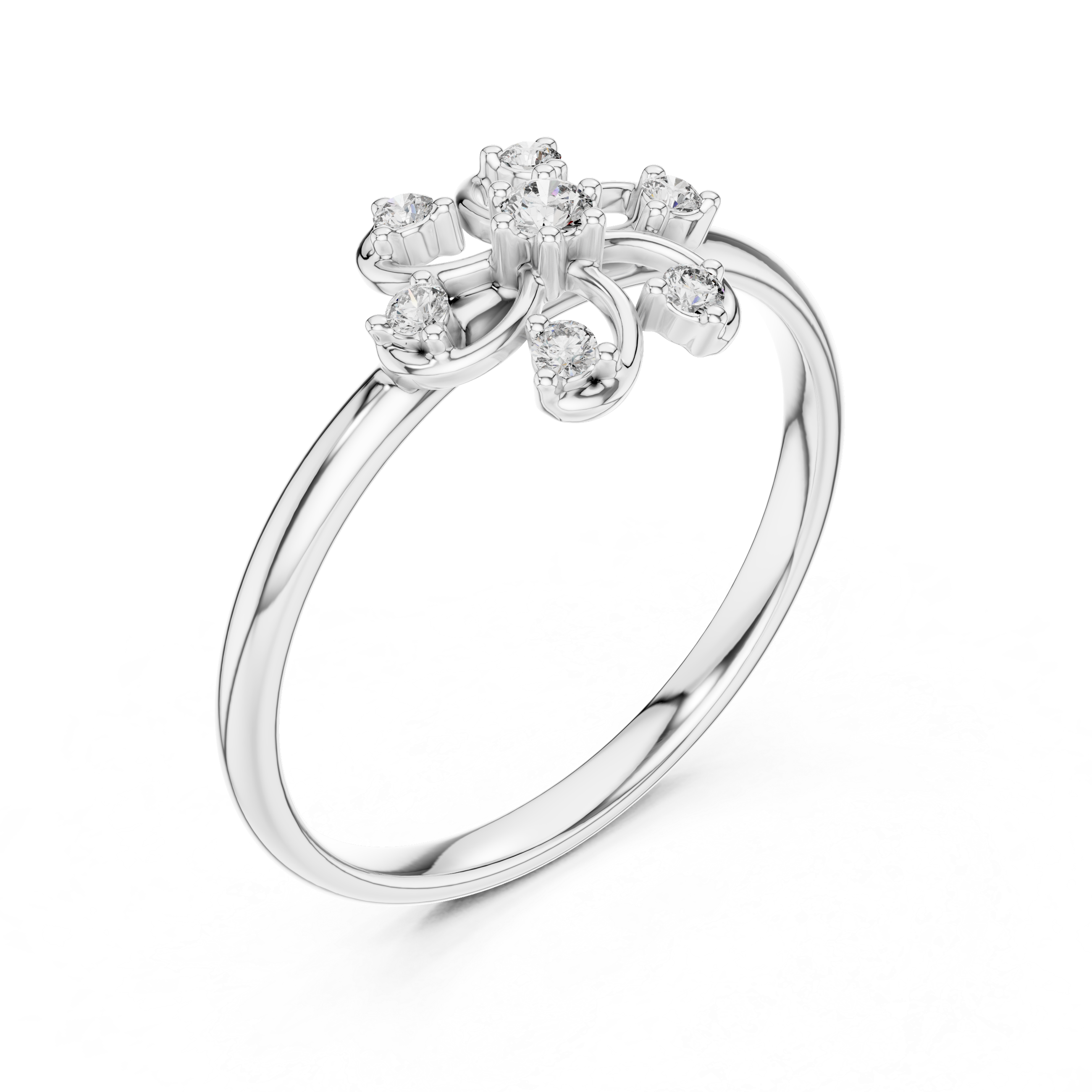 Floral Swirl Diamond Ring