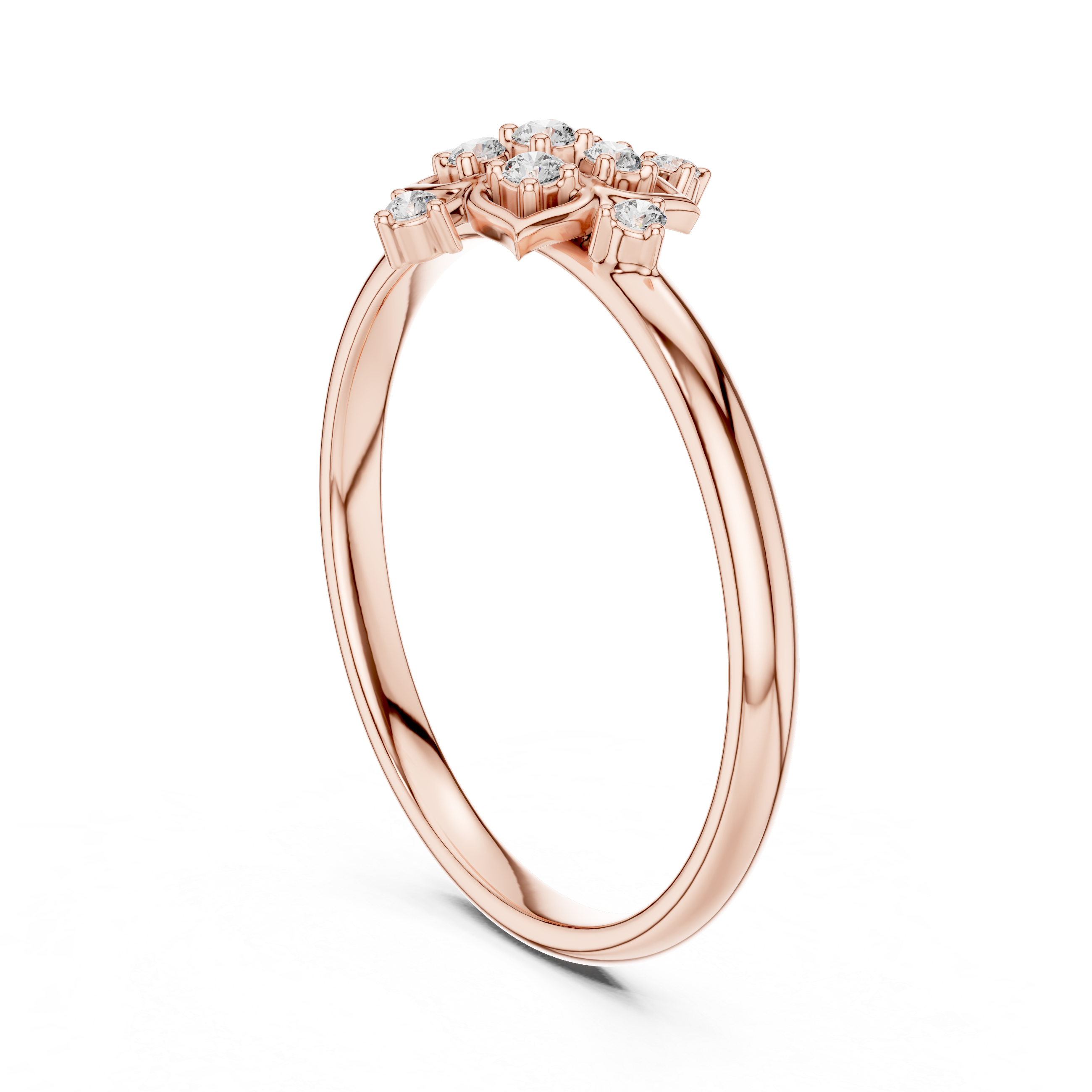 Geometric Floral Diamond Ring