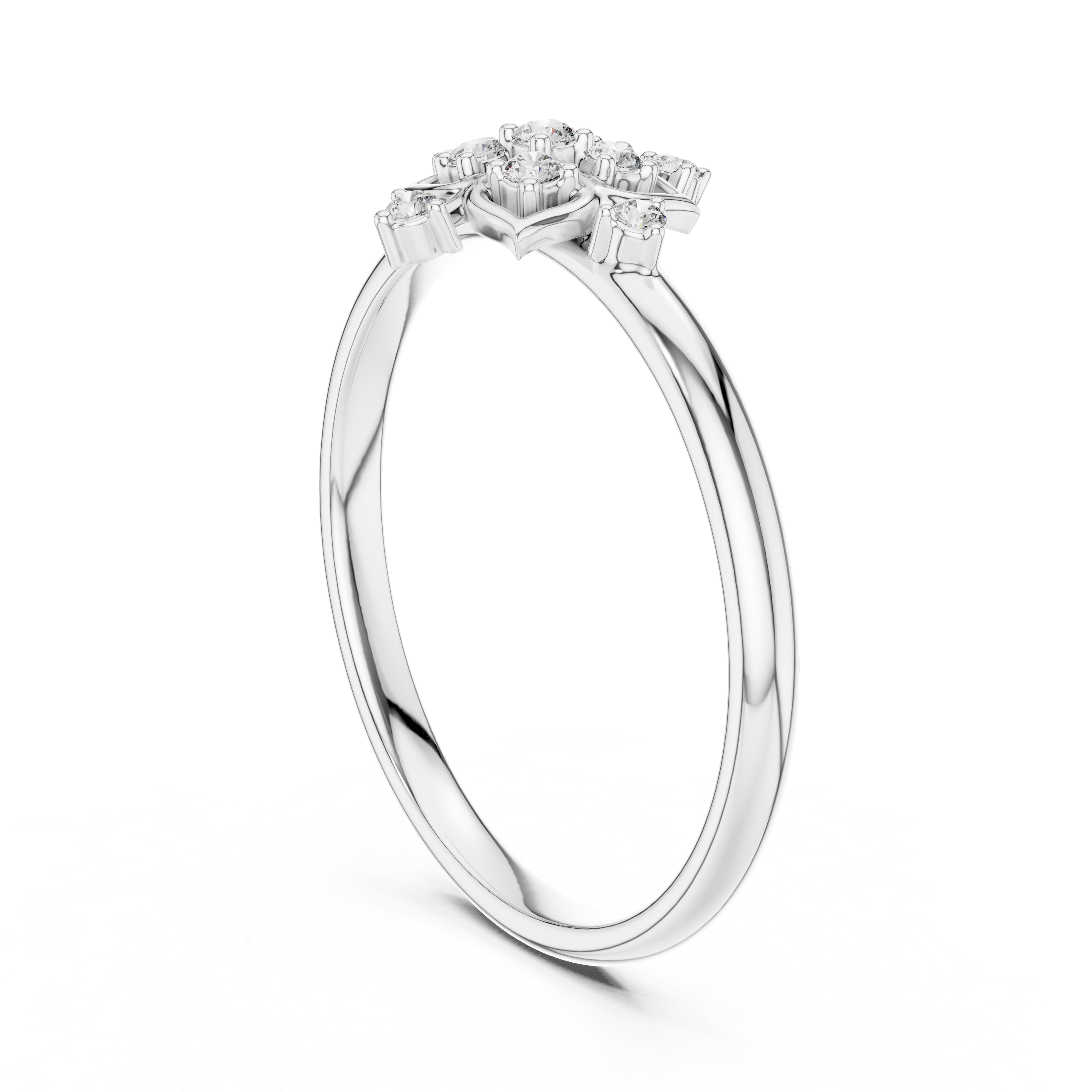 Geometric Floral Diamond Ring