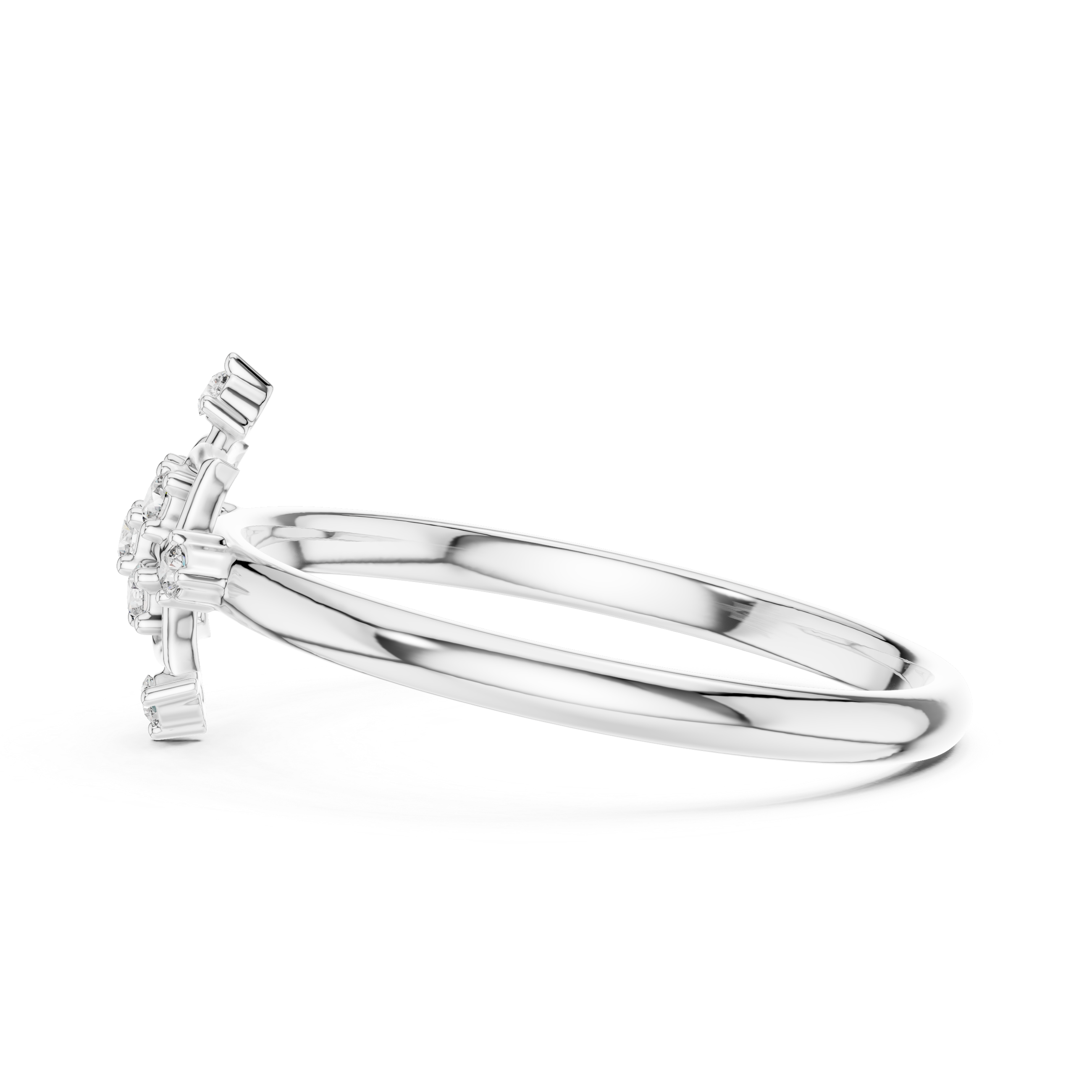 Geometric Floral Diamond Ring