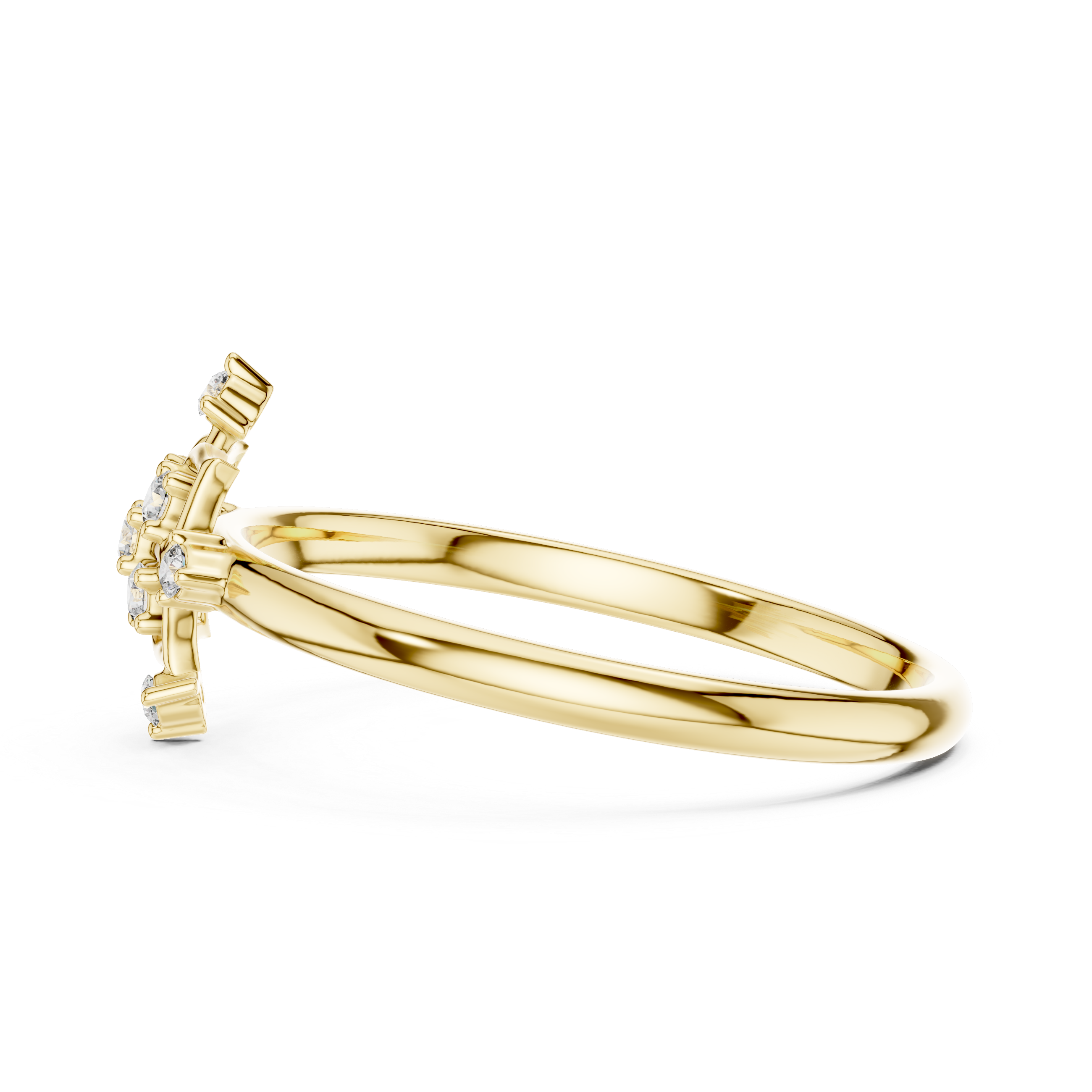 Geometric Floral Diamond Ring